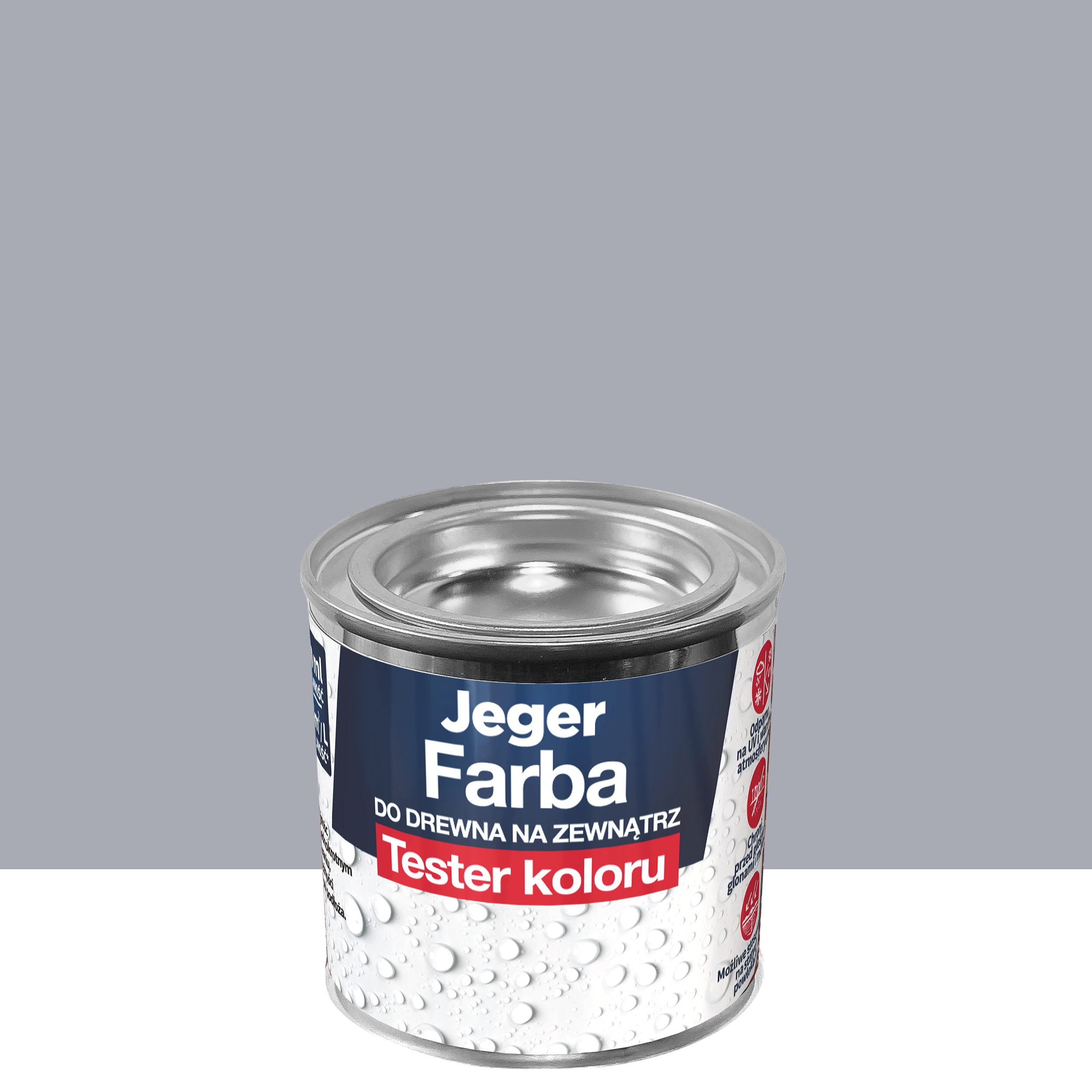 Farba do drewna na zewnątrz Tester 100 ml szary półmat Jeger