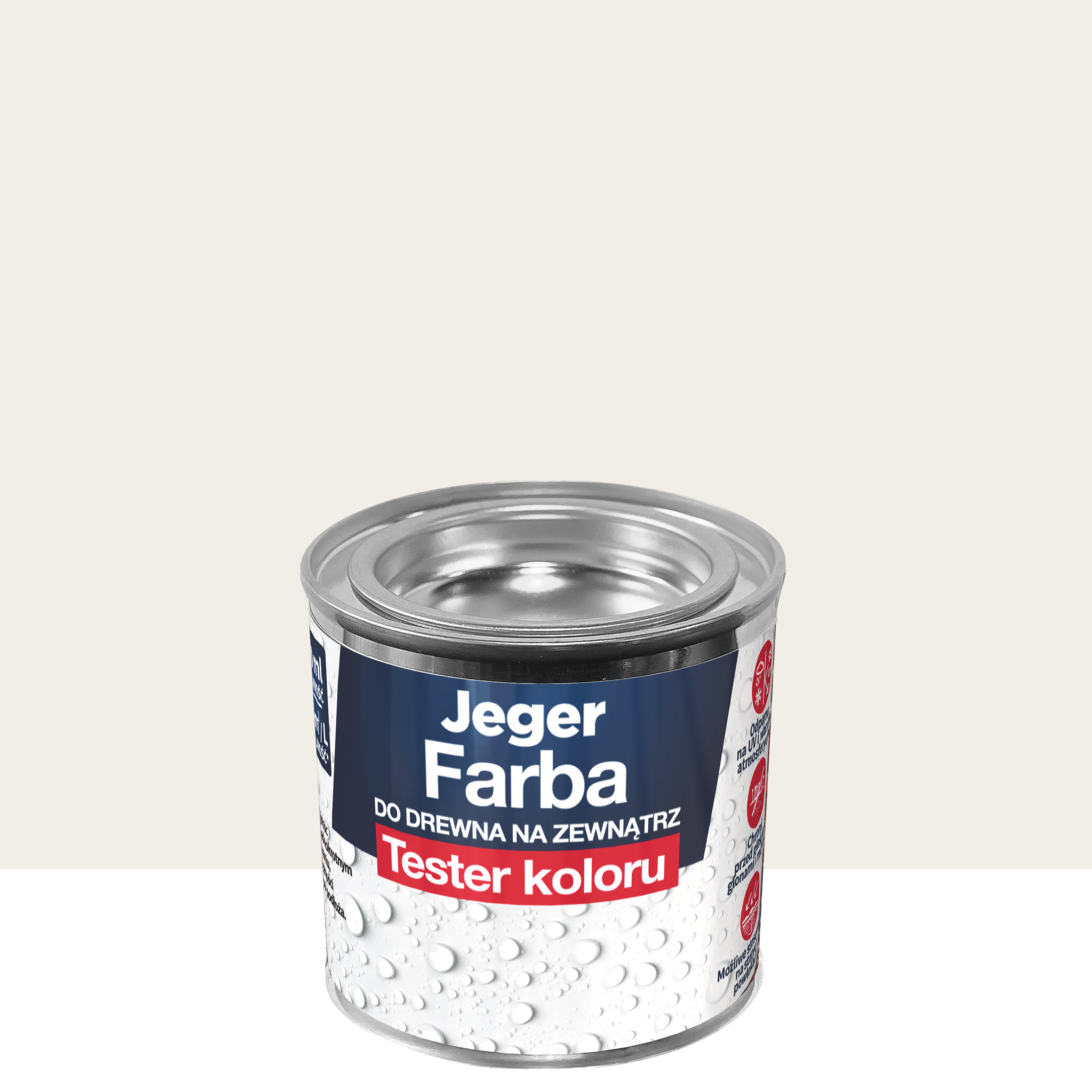 Farba do drewna na zewnątrz Tester 100 ml jasny szary półmat Jeger