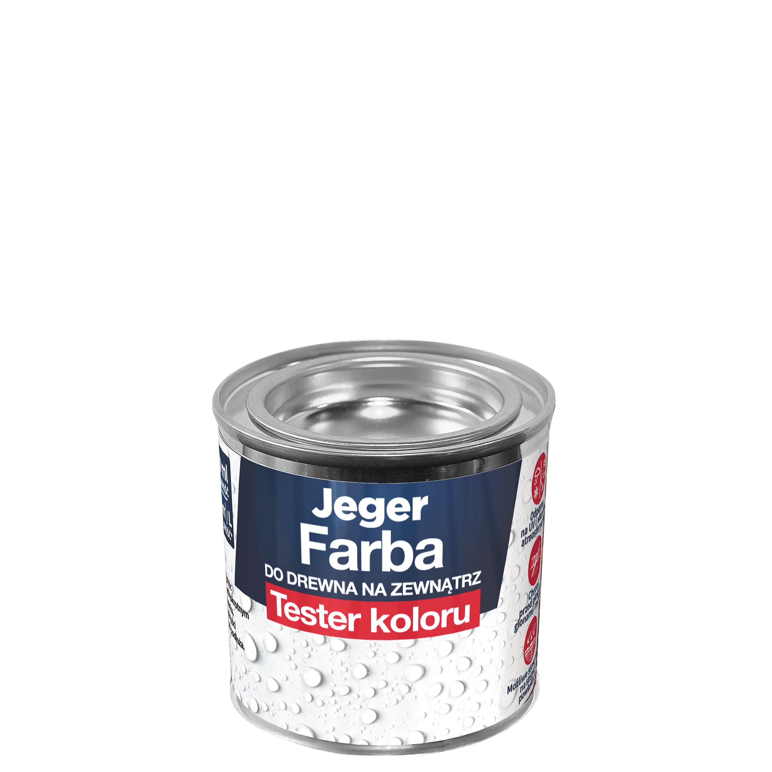 Farba do drewna na zewnątrz Tester 100 ml biały półmat Jeger