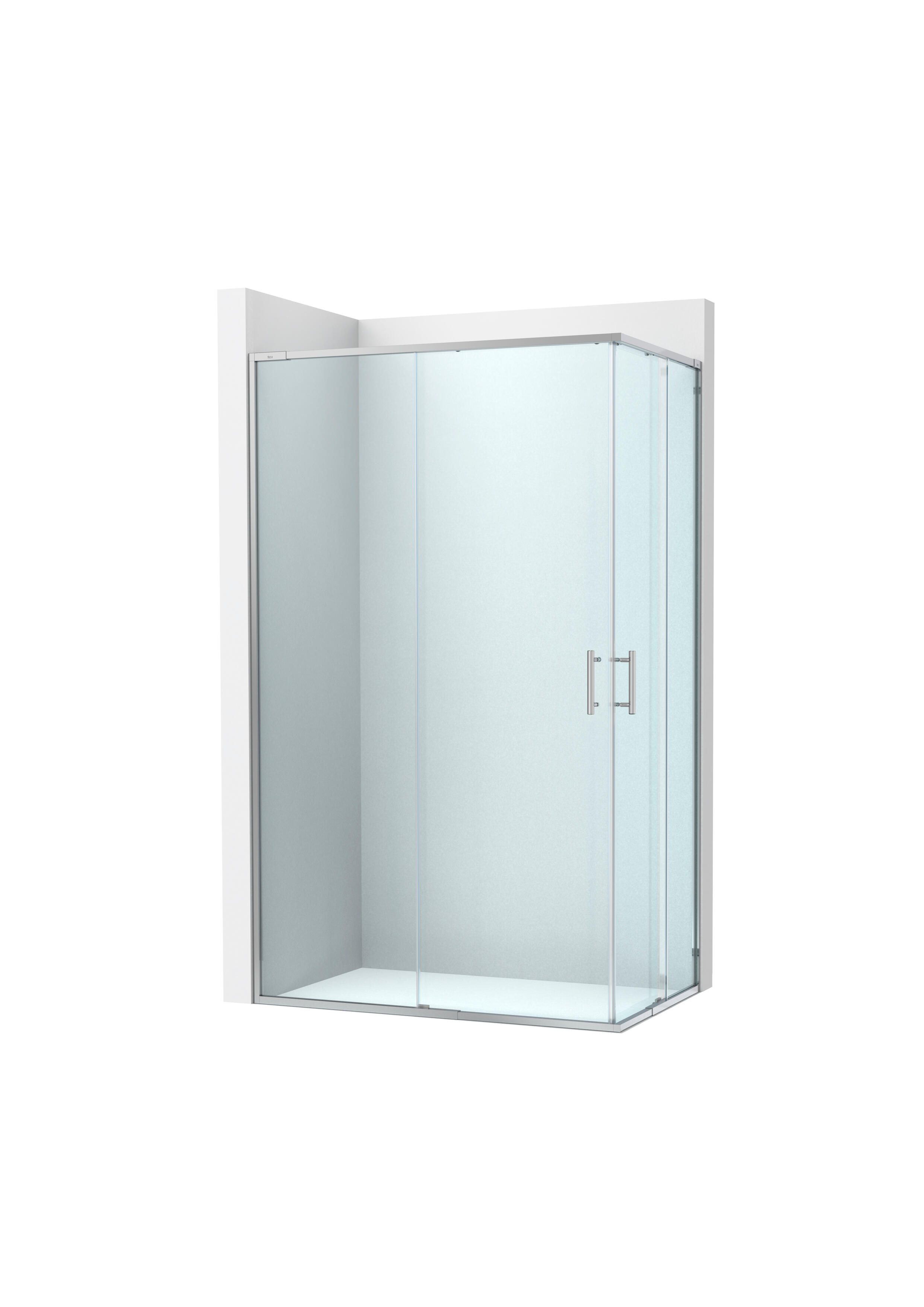 Cabine de duche 2 portas móveis+2 painéis fixos 120x80x200 cm cromado transparente Roca Alpine Frame - 2