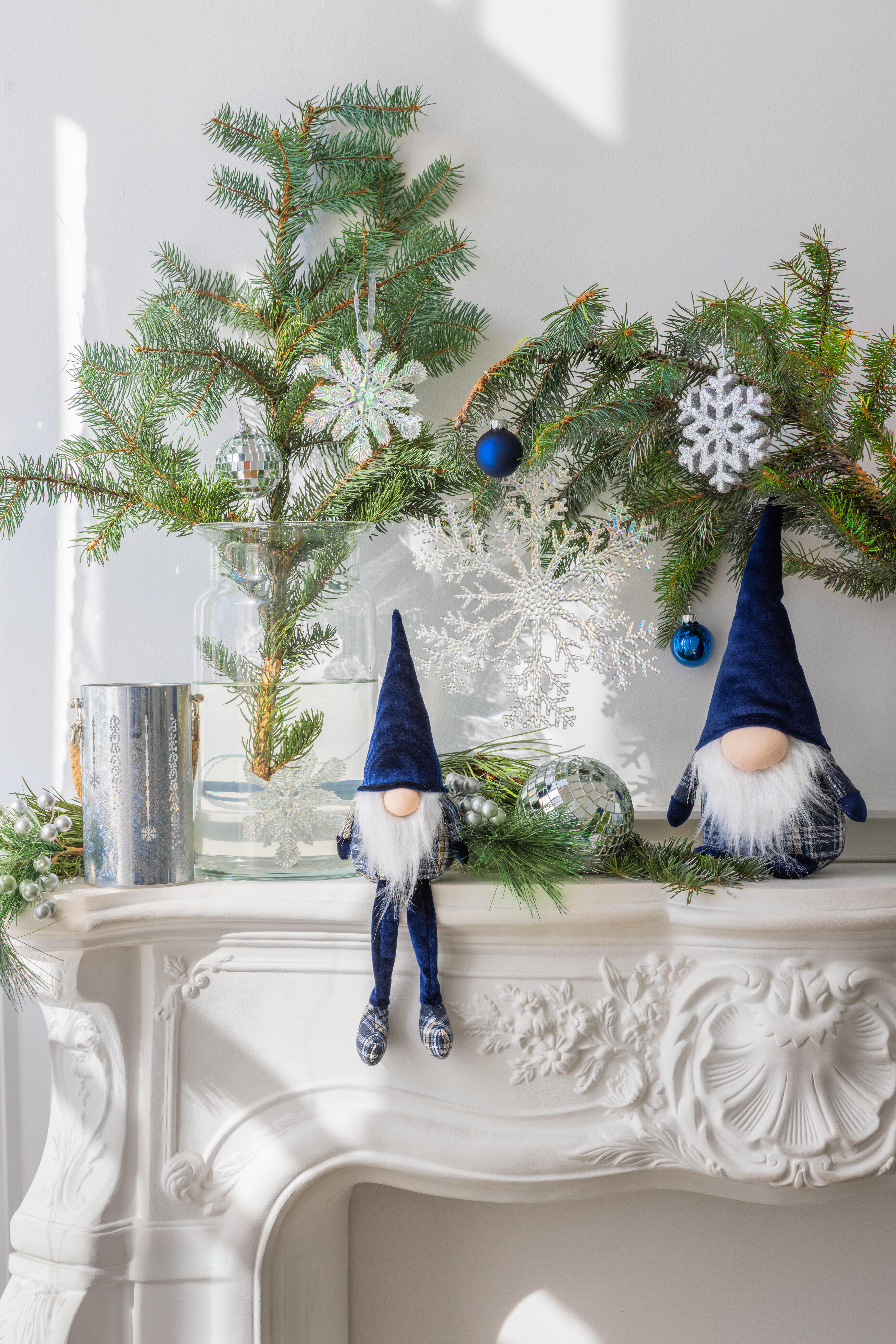 Skrzat materiałowy siedzący 37cm granatowo-biały - 4