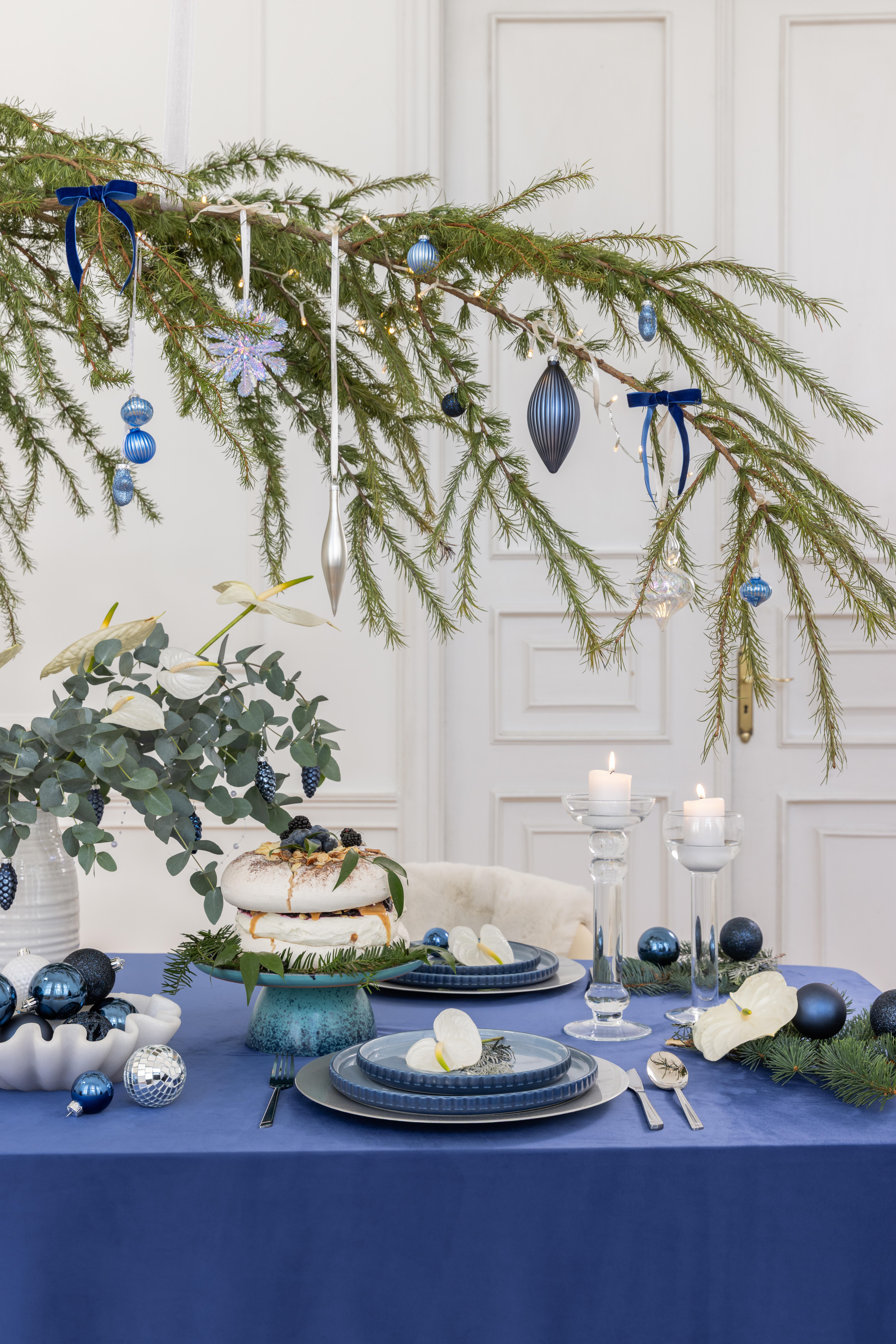 styl zimowy nakrycie stołu