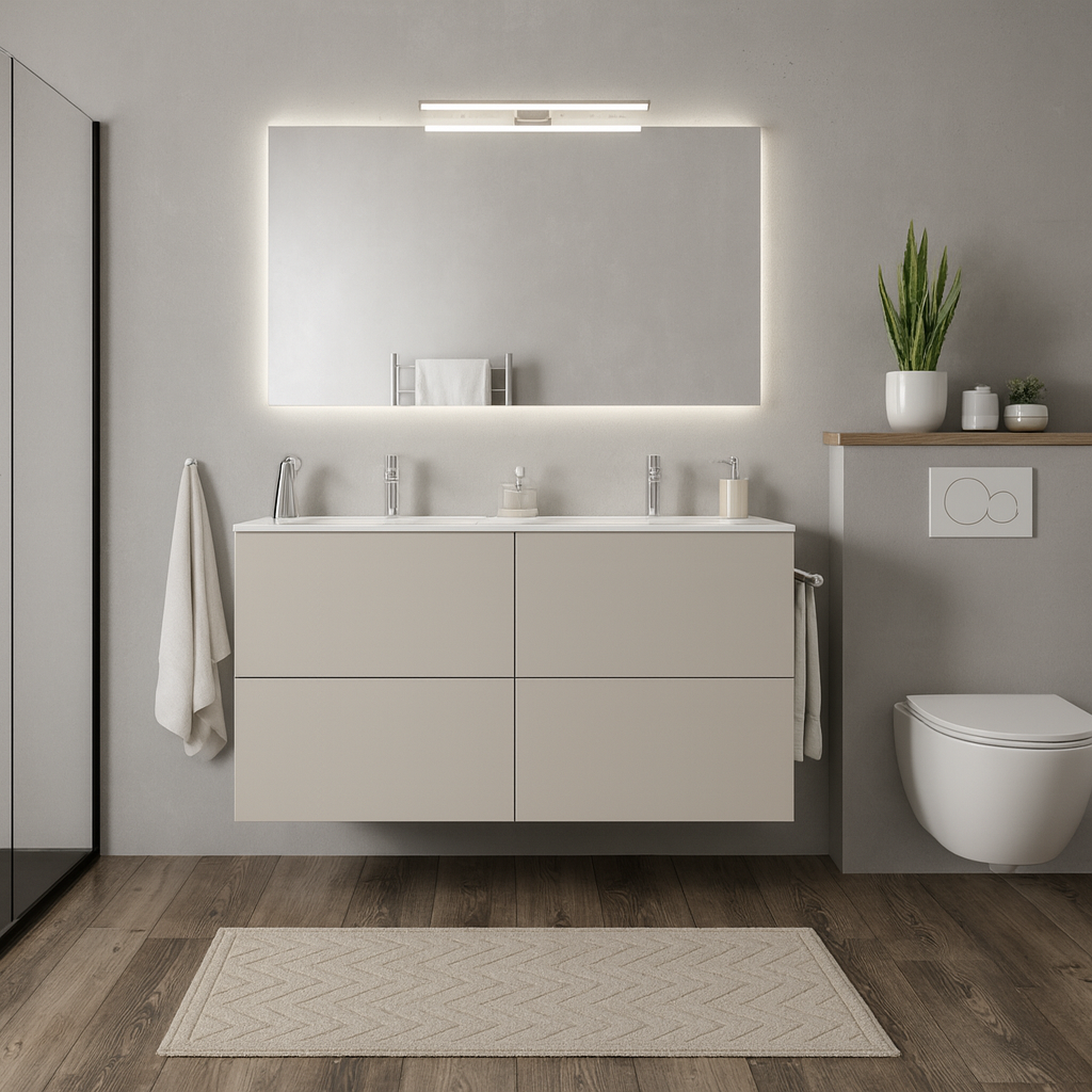 Mobile da bagno sospeso sotto lavabo L 120 x H 64 x P 48 cm grigio opaco SENSEA Neo - 3