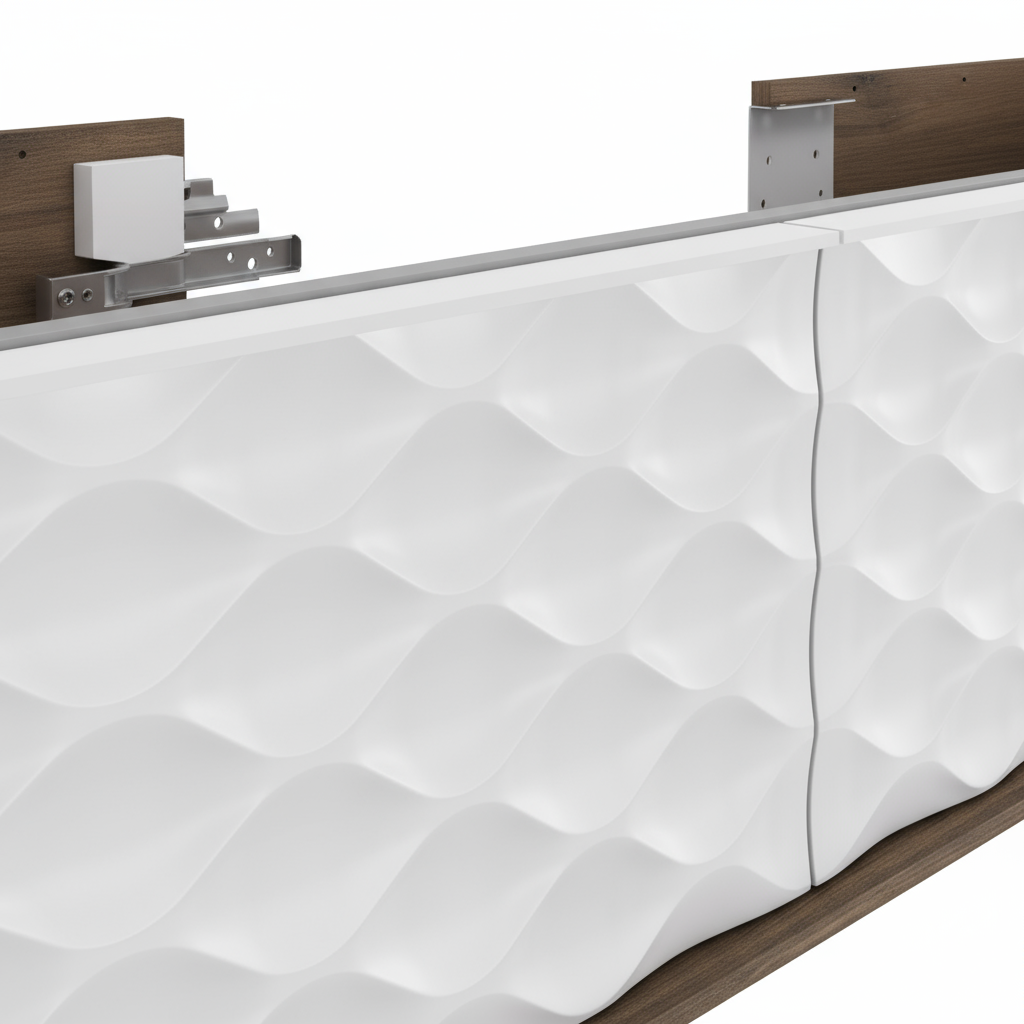 Mobile da bagno sospeso sotto lavabo L 120 x H 32 x P 48 cm noce laccato lucido, 2 cassetti SENSEA Neo - 4