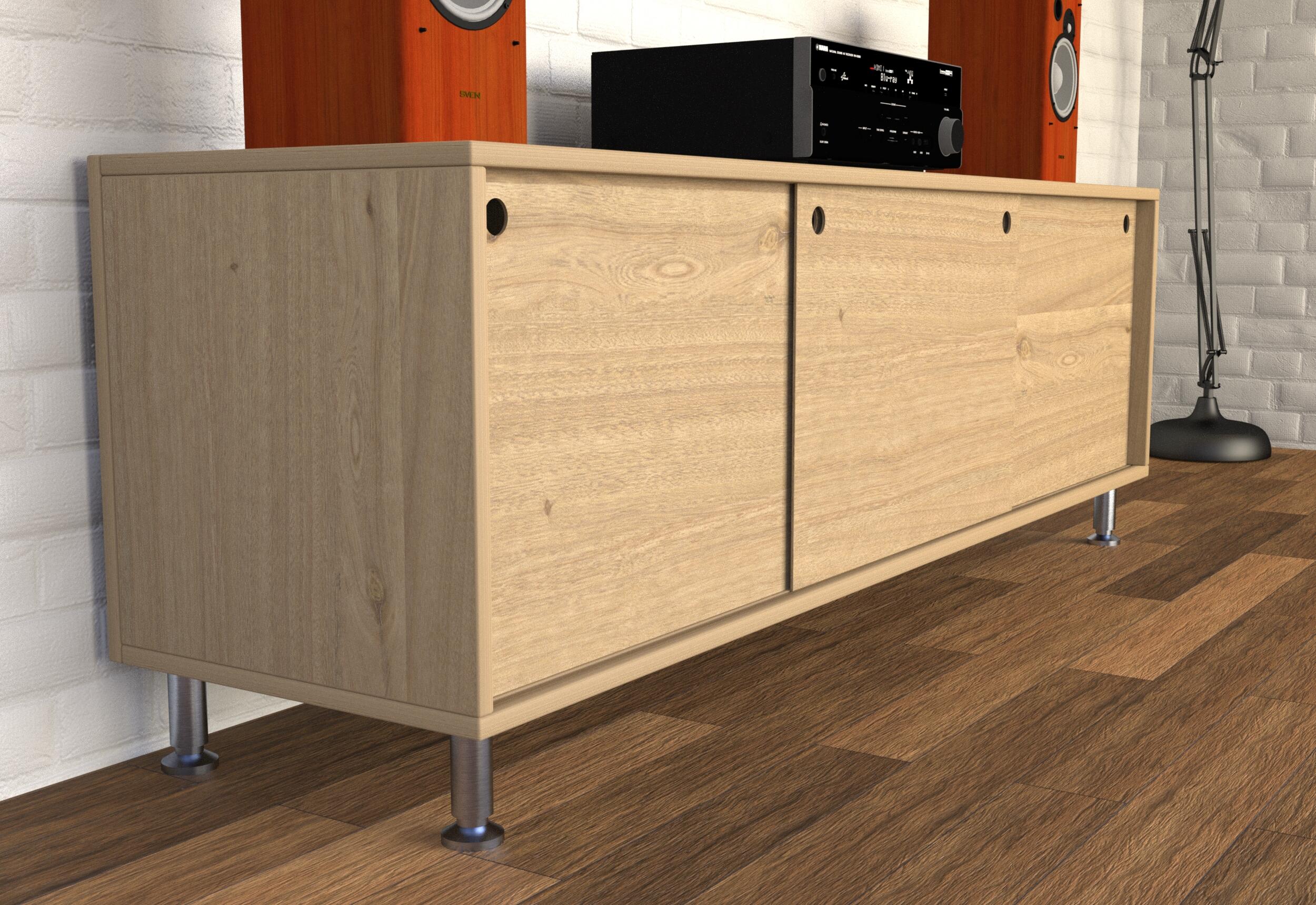 Pied de meuble CIME, brossé, diamètre 3.8 cm x hauteur réglable de 10 à 12 cm - 2