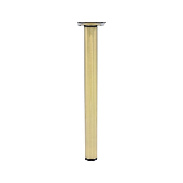 Pied de meuble cylindrique réglable CIME acier laiton Ht. max 50 x Diam.3 cm