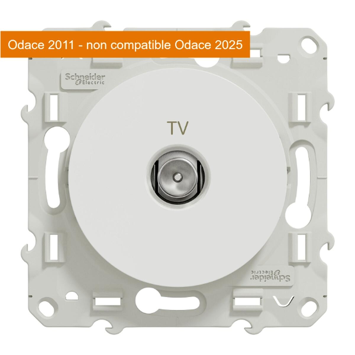 Plaque Simple Odace Métal, SCHNEIDER ELECTRIC, Effet Titane Support Blanc 96607935