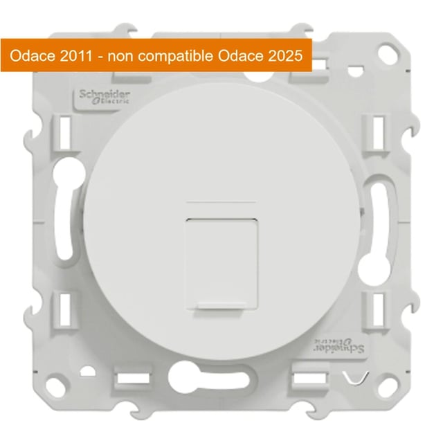 Prise rj45 à assembler Odace, SCHNEIDER ELECTRIC, blanc