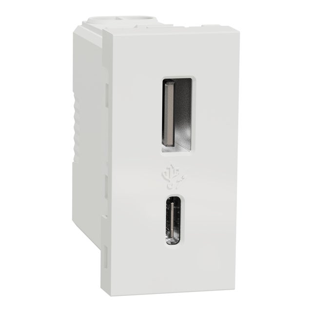 TOMA CARGADOR USB (A+C) SERIE NEW UNICA BLANCO