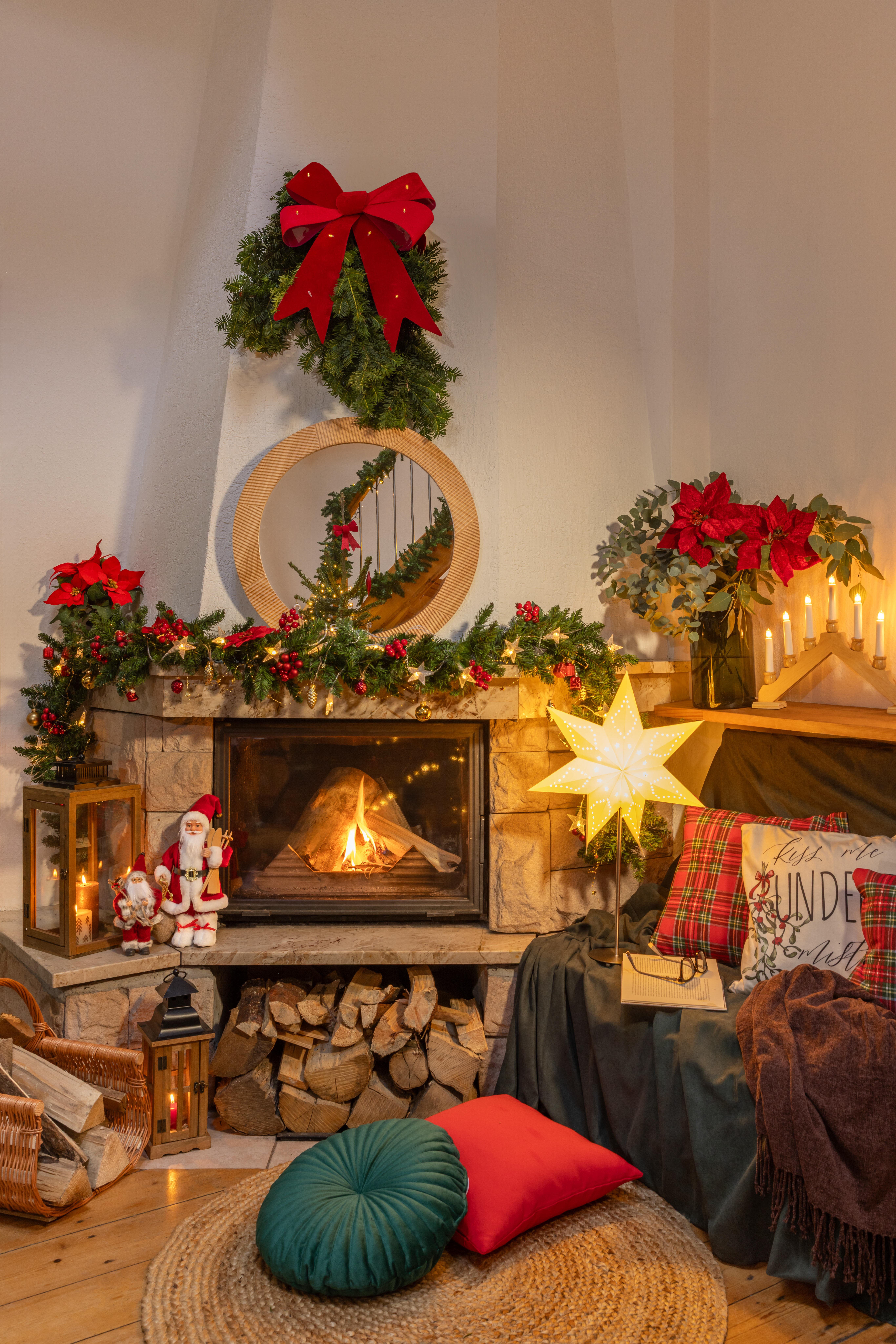 Styl tradycja kominek i tekstylia