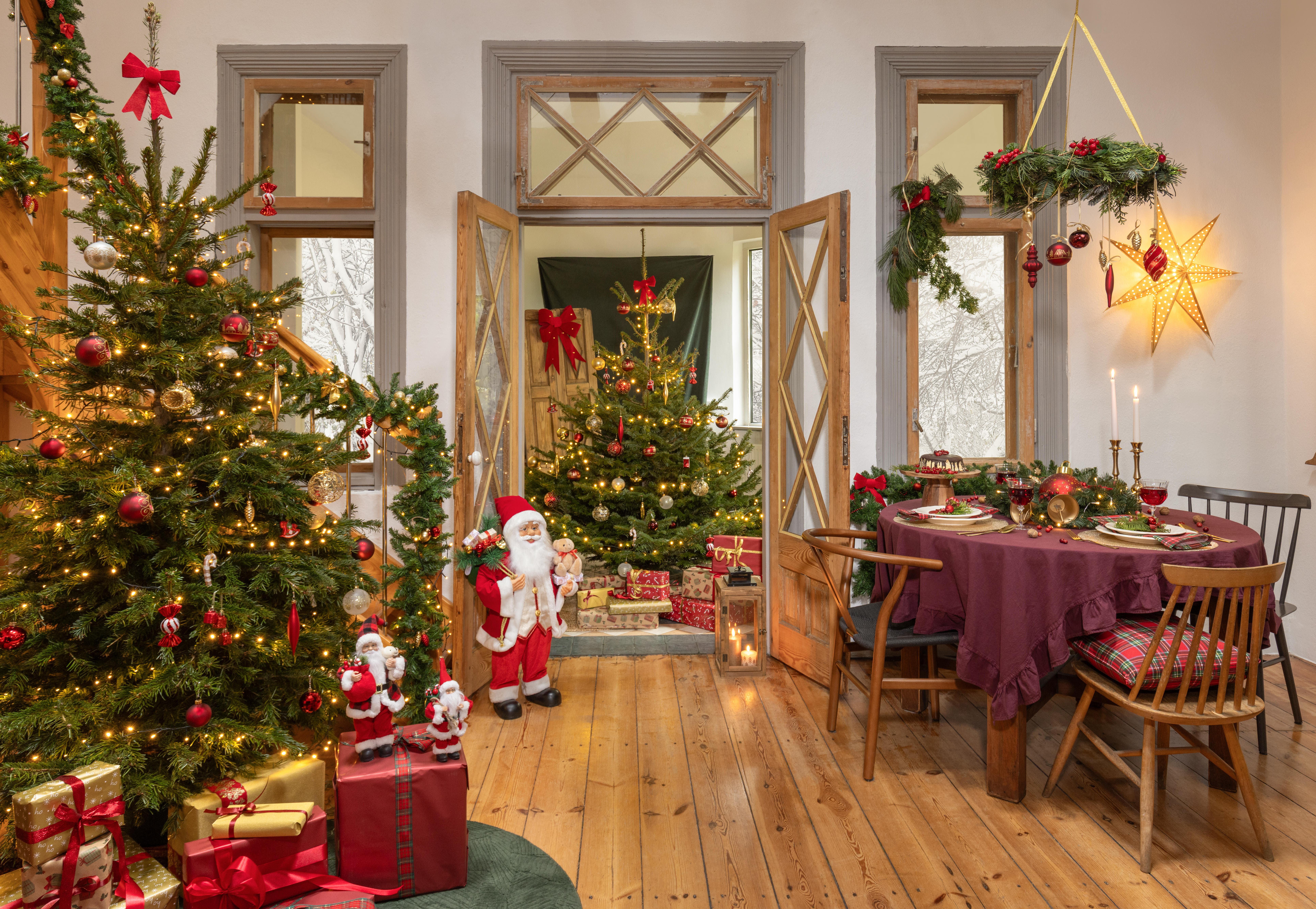 aranżacja w stylu tradycyjnych świat bożego narodzenia, jadalnia