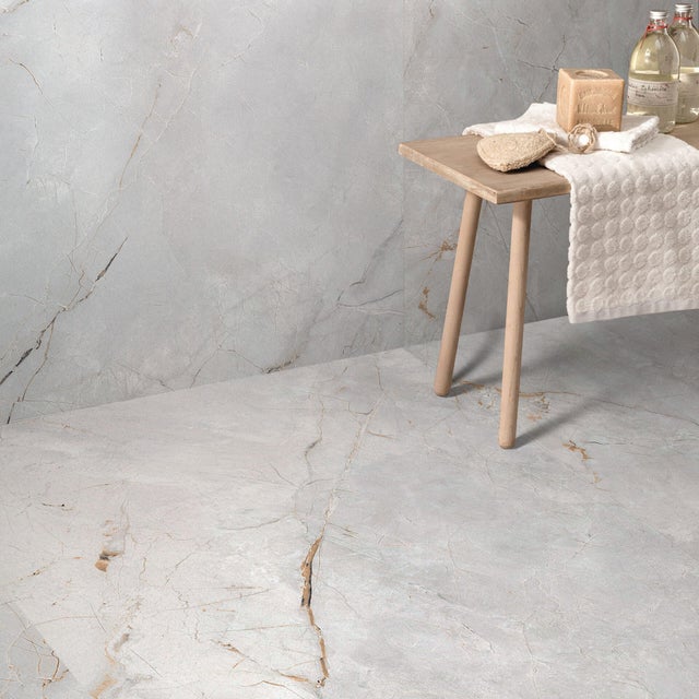Carrelage sol intérieur effet marbre l.60 x L.120 cm - KERAMOS SILVER