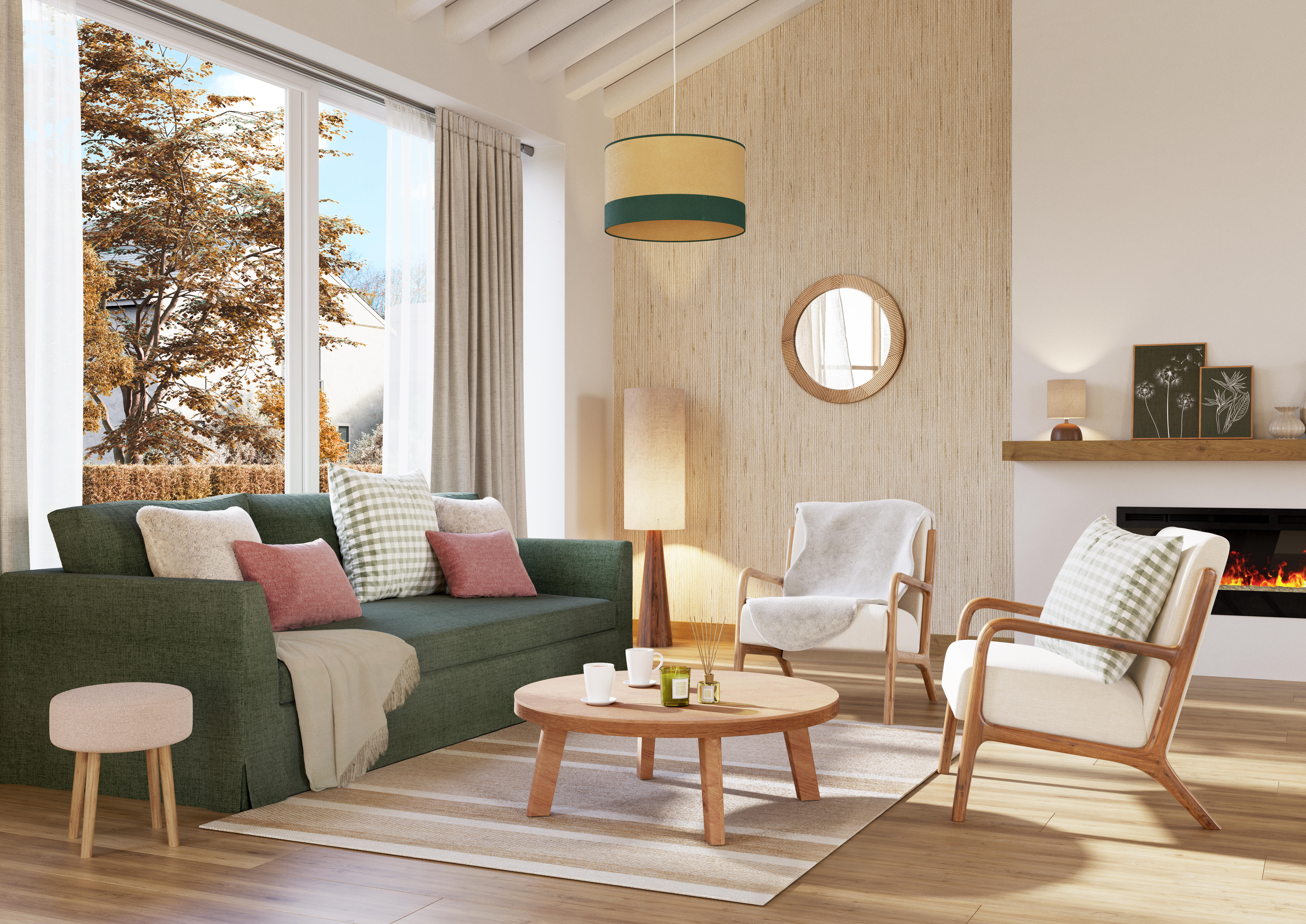 Manta lino Perfia rectangular INSPIRE poliéster liso beige con flecos de 130x170 cm - 9