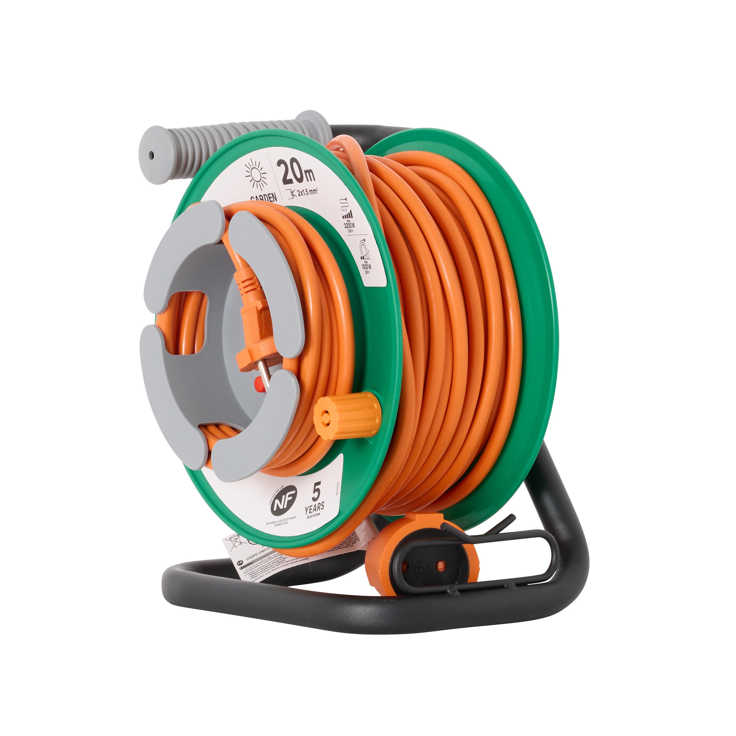 Enrouleur L.20 m H05VV-F 2G1.5 mm² - 2