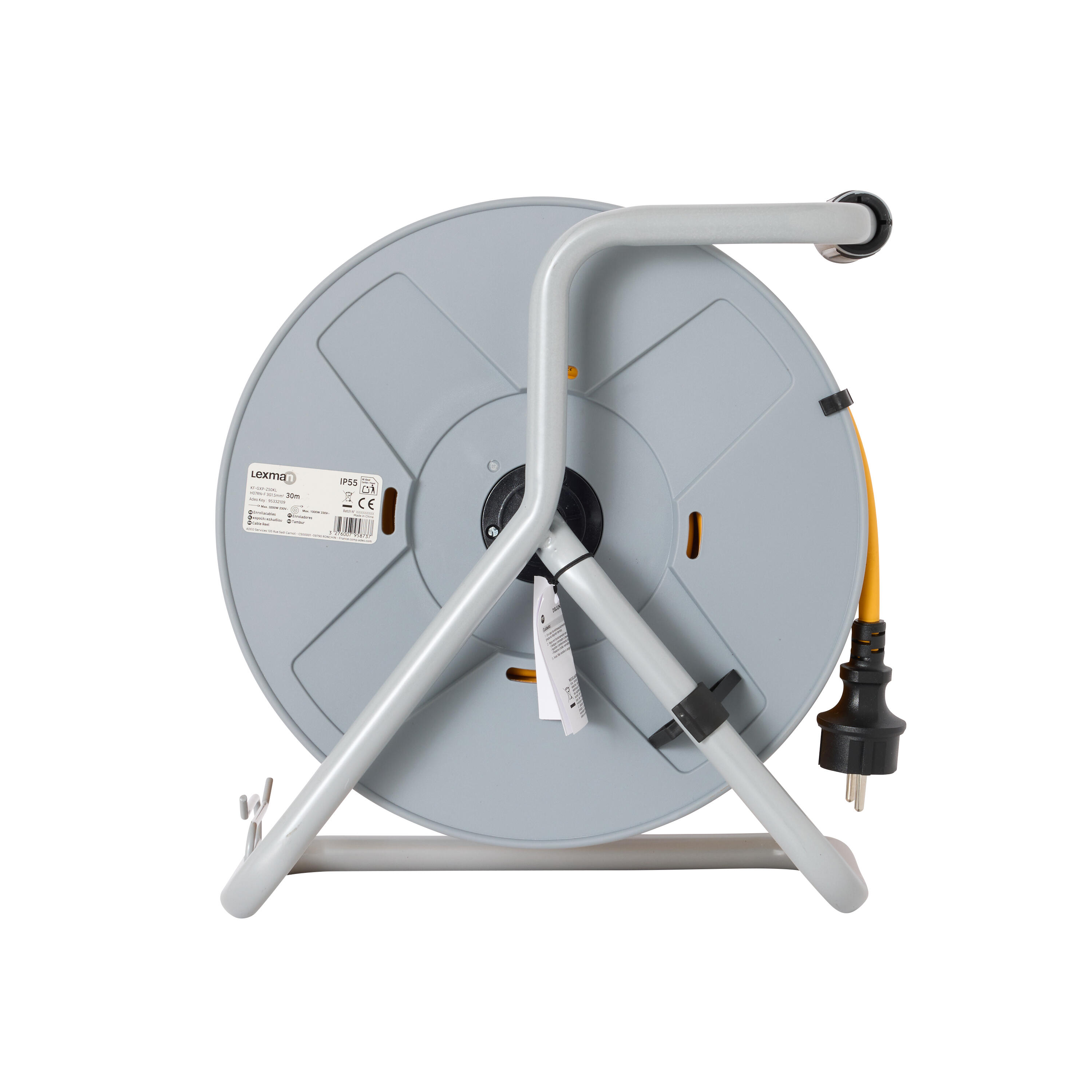 Enrolador LEXMAN exterior IP55 4 tomadas 3g1,5 H07-RNF 30metros branco/cinza - 2