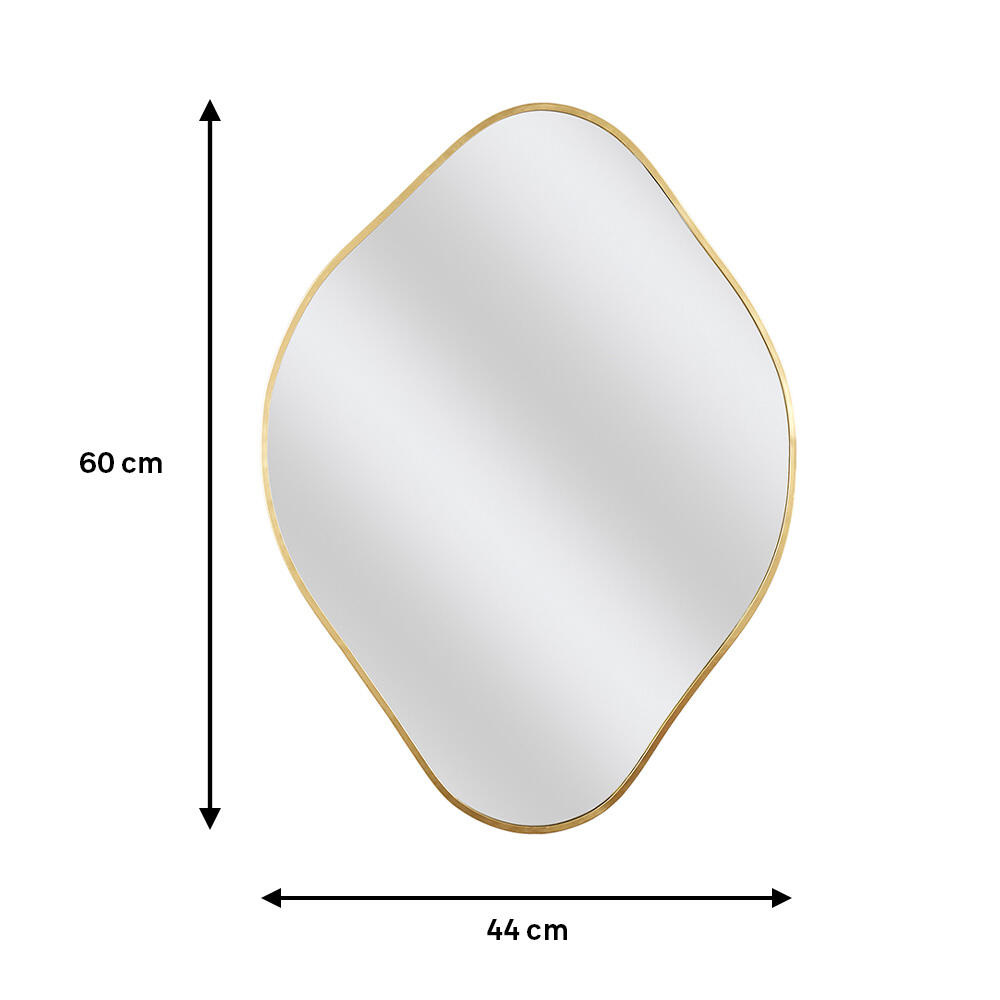 Espejo enmarcado de pared rombo Venir metal dorado brillante de 44 x 60 cm - 4