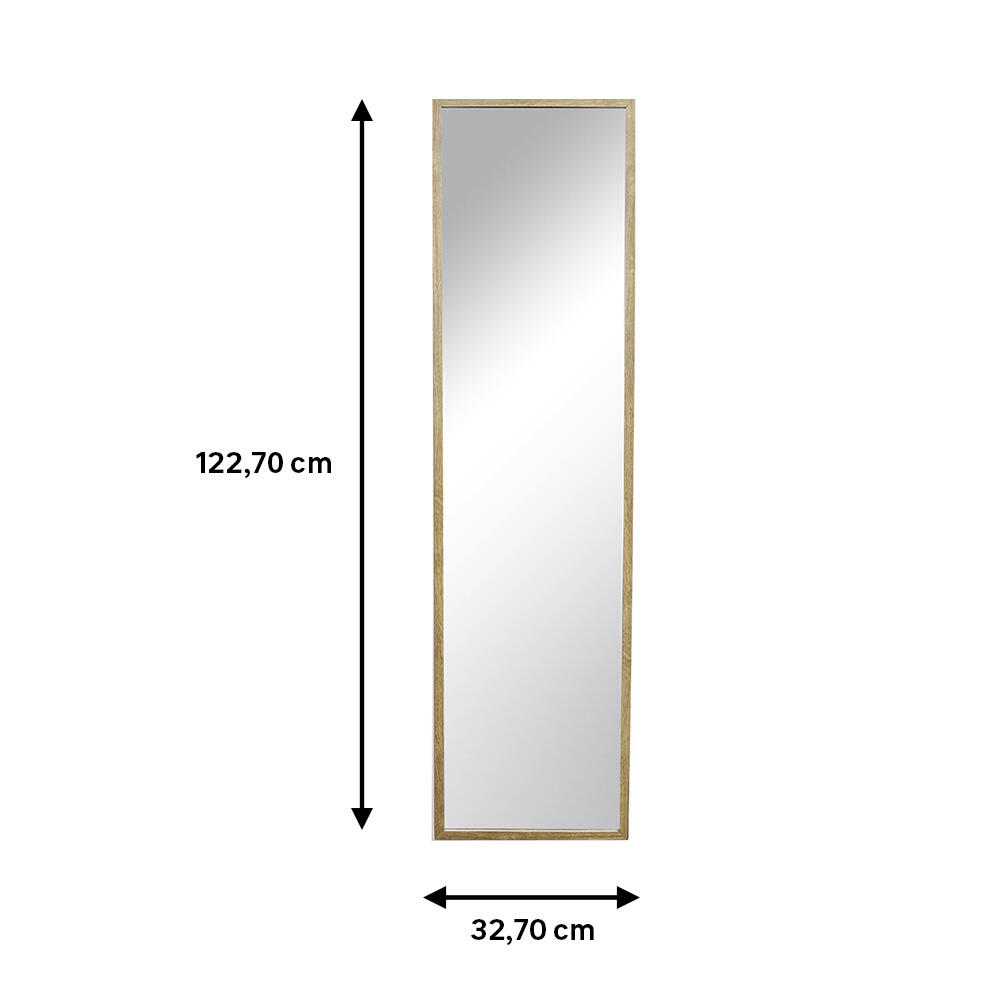 Espejo enmarcado de pared rectangular milo MDF roble claro mate INSPIRE de 32.7x122.7 cm - 4