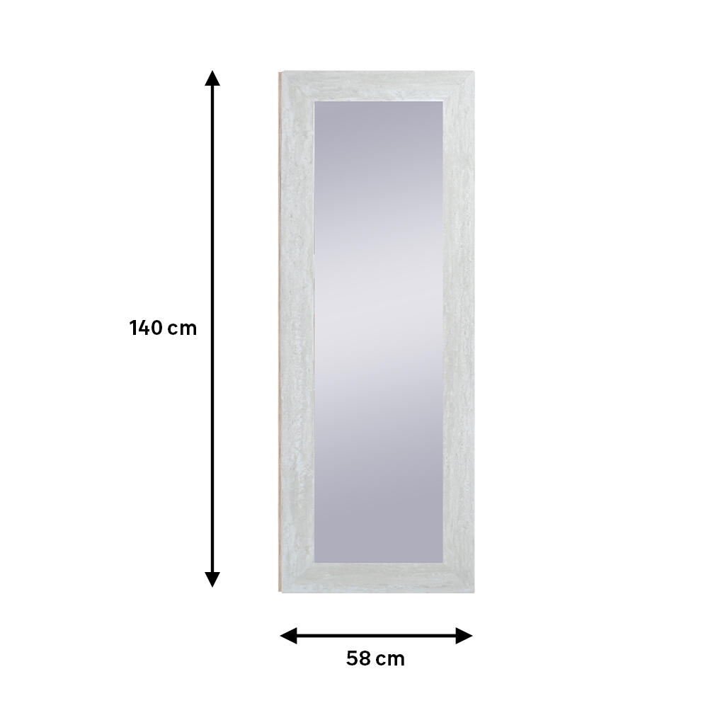 Espejo enmarcado de pared o suelo rectangular Travertino MDF gris mate GAD GONZALEZ ARTE Y DECORACIÓN de 58x140 cm - 3