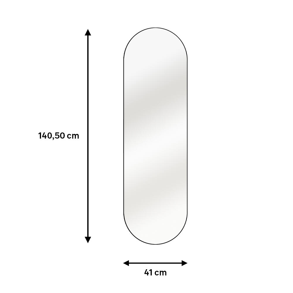 Espelho Oblong 40X140cm preto Inspire - 6