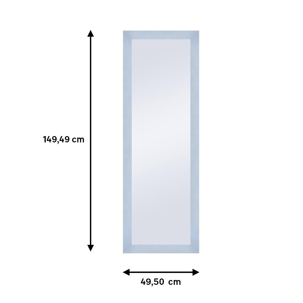 Espejo enmarcado de pared rectangular Pierre MDF plata mate  de 52 x 152 cm - 3
