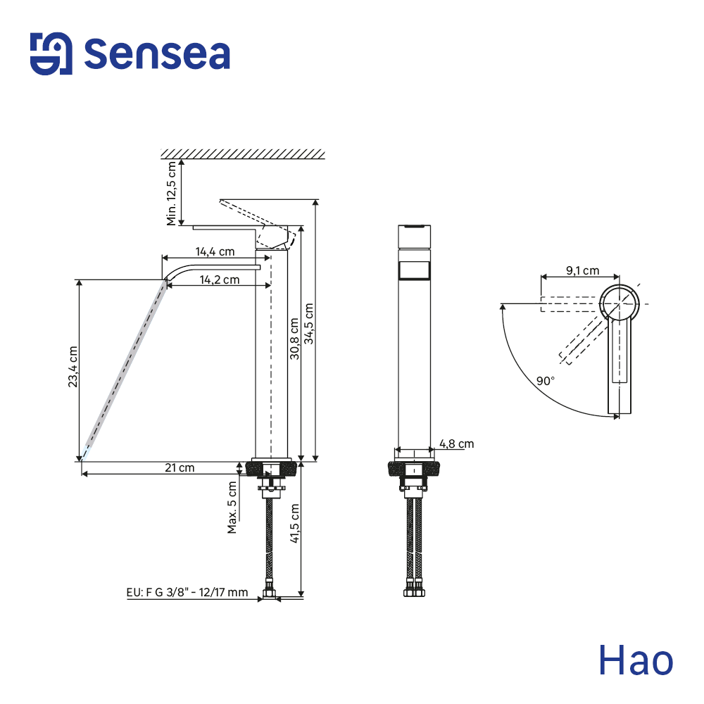 Torneira de lavatório SENSEA HAO CANO ALTO CROMADO - 7