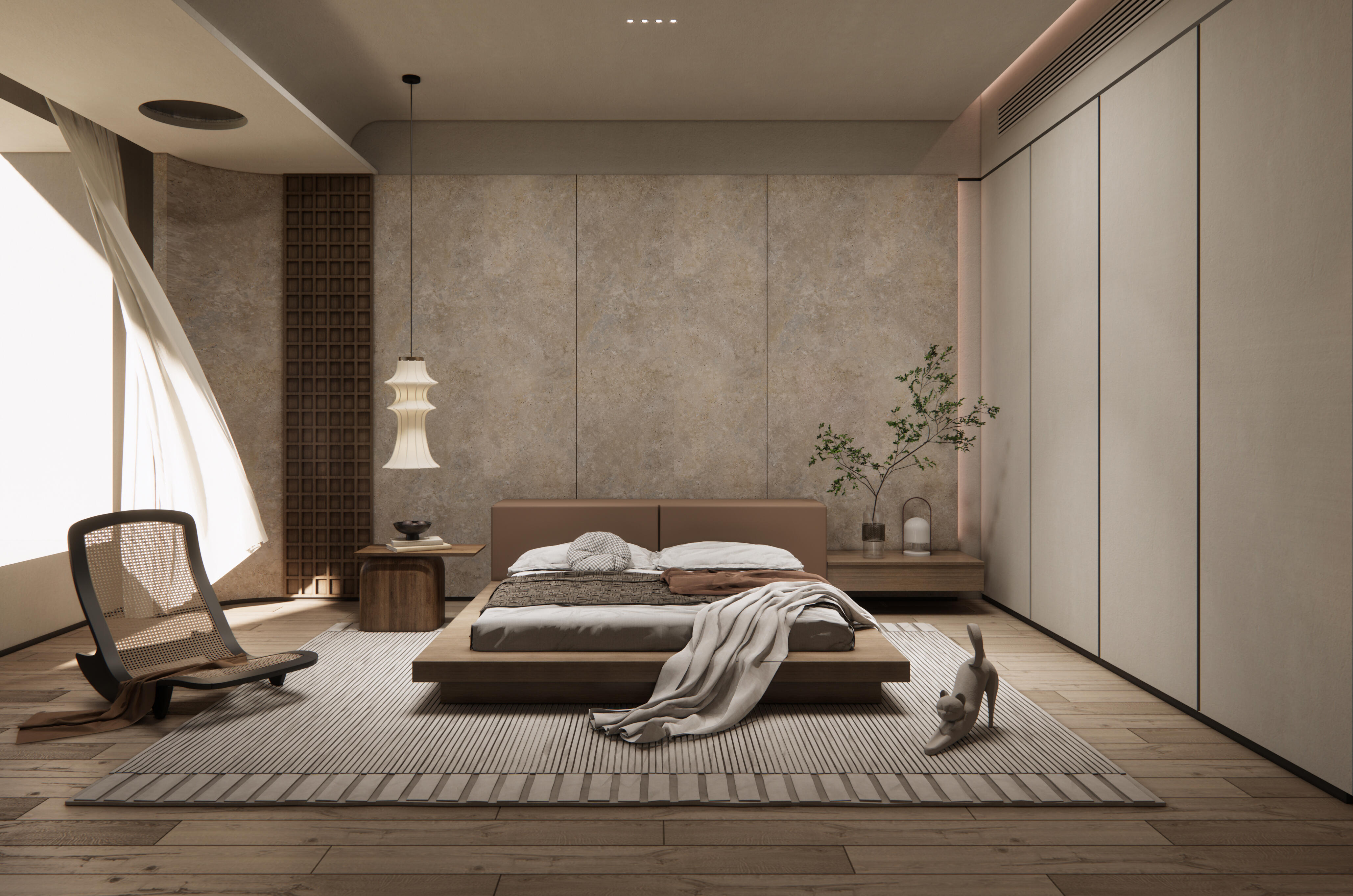 Revestimiento de pared decorativo efecto piedra vinílico SPC Essenza beige mate 260x120cm - 2