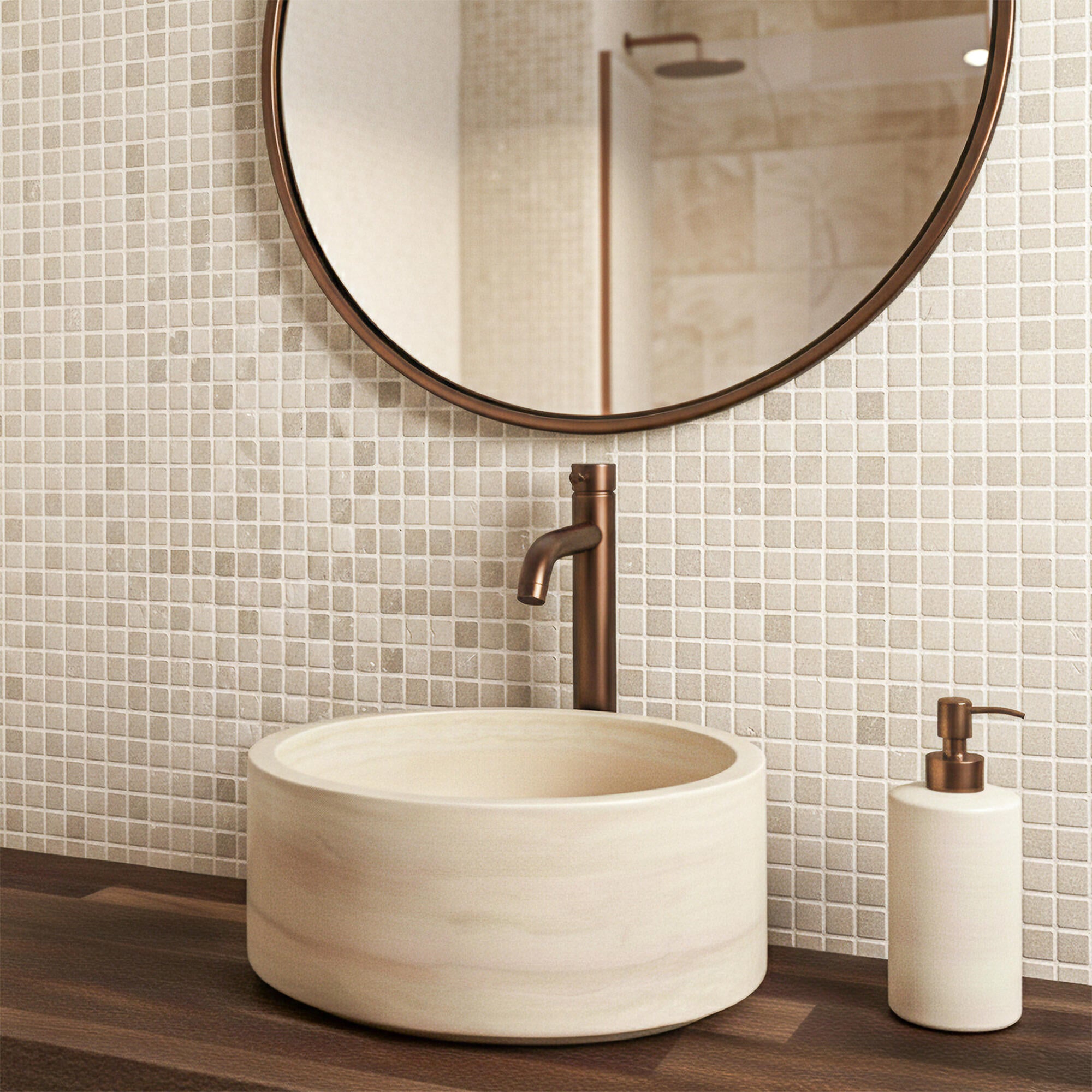 Mosaïque Casa linea travertin beige 2.3X2.3 - 3