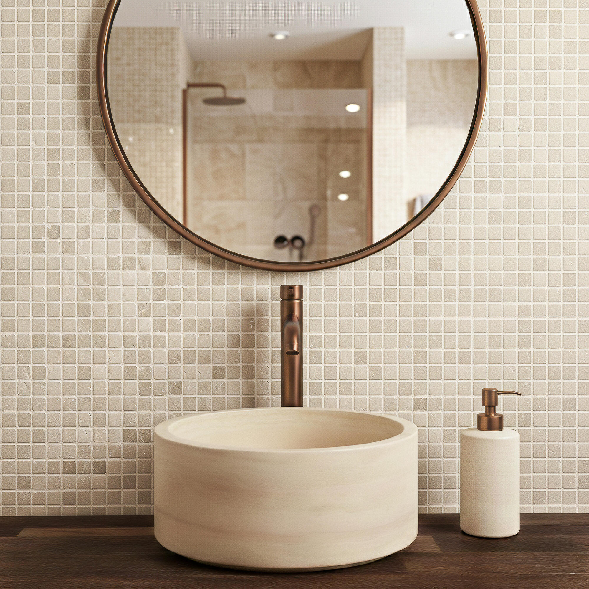 Mosaïque Casa linea travertin beige 2.3X2.3 - 2