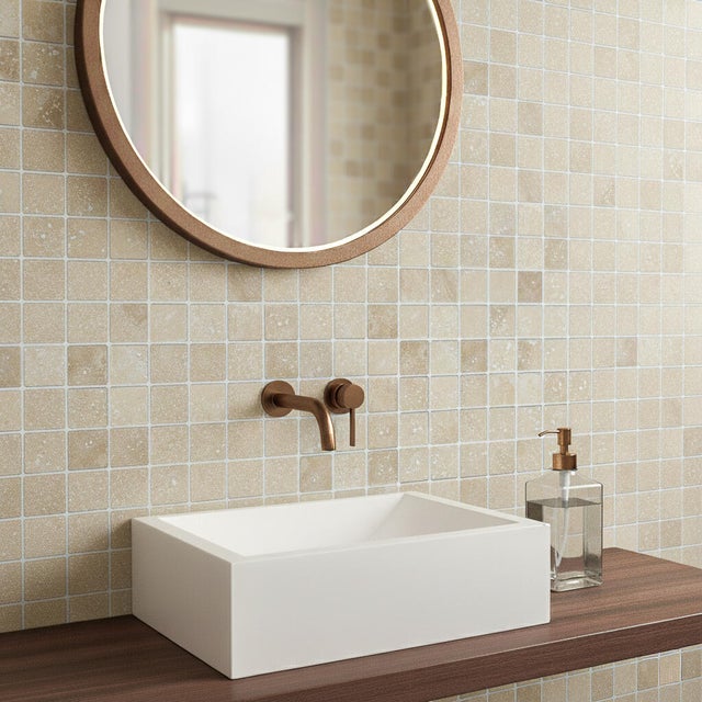 Mosaïque Casa linea travertin beige 4.8X4.8