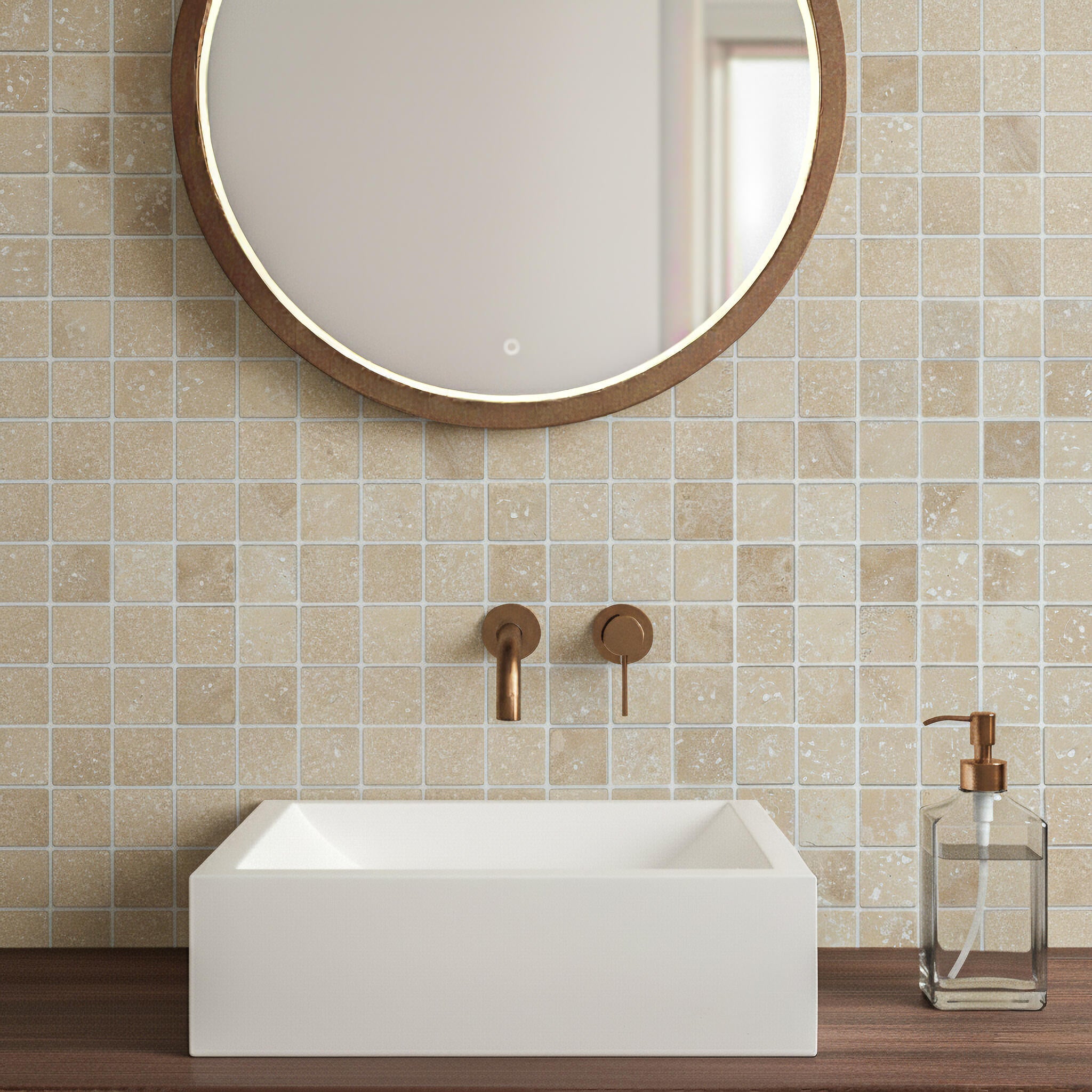Mosaïque Casa linea travertin beige 4.8X4.8 - 2