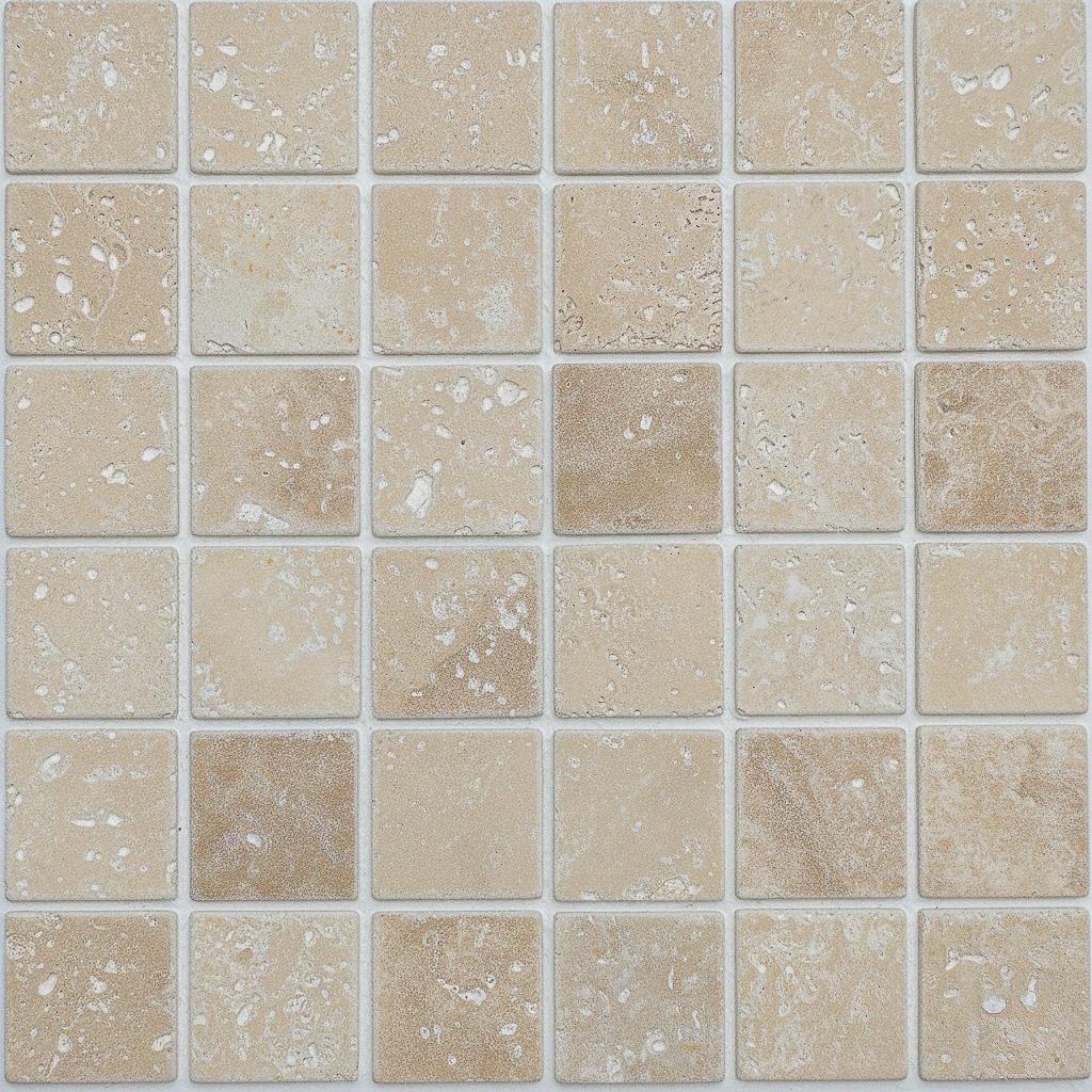 Mosaïque Casa linea travertin beige 4.8X4.8 - 5