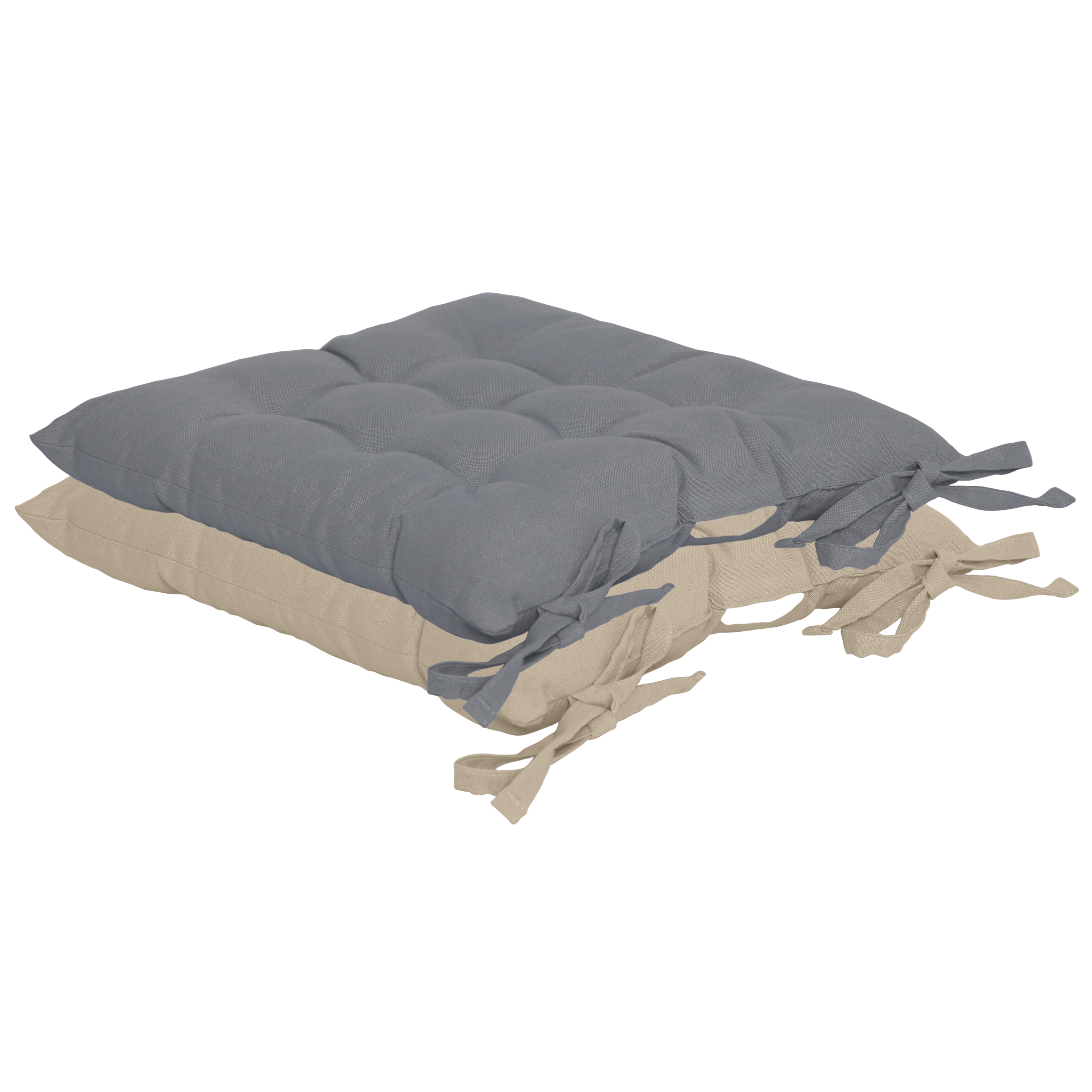 Pack 4 cojines de silla cuadrados New Poppy algodón, poliéster beige INSPIRE 38x38x5 cm - 8