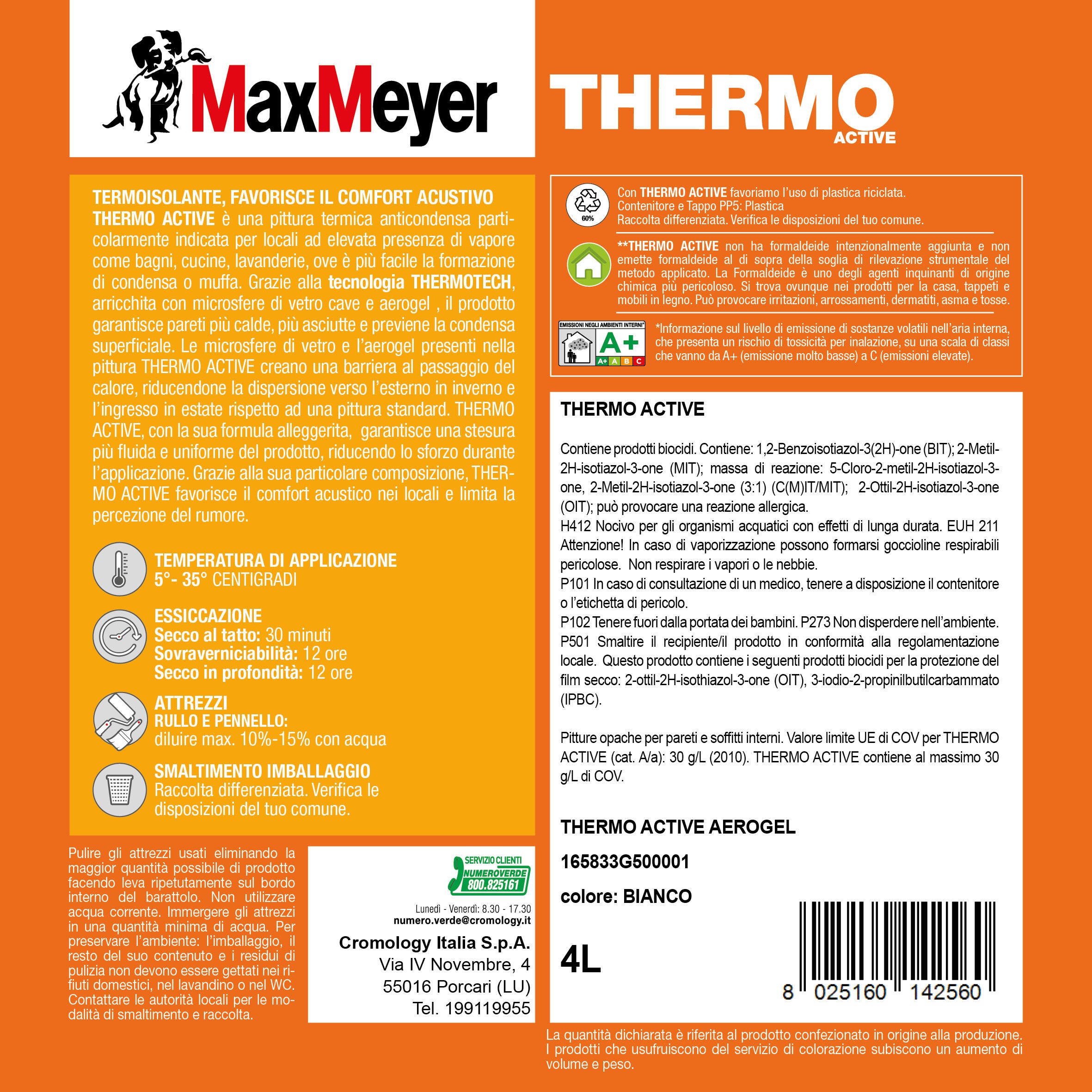 Pittura termoisolante Thermo Active Aerogel MAXMEYER 4 L bianco - 4