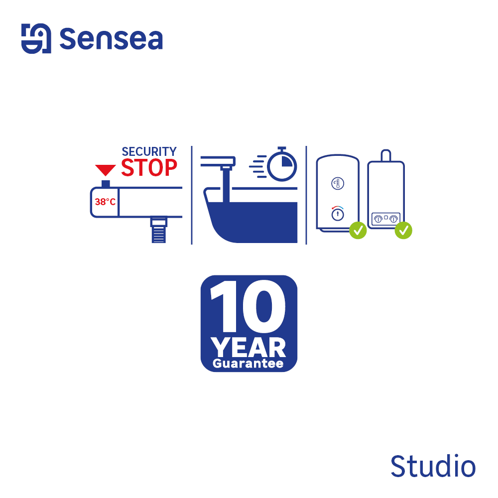 Torneira de banheira termostático preto SENSEA Studio - 4