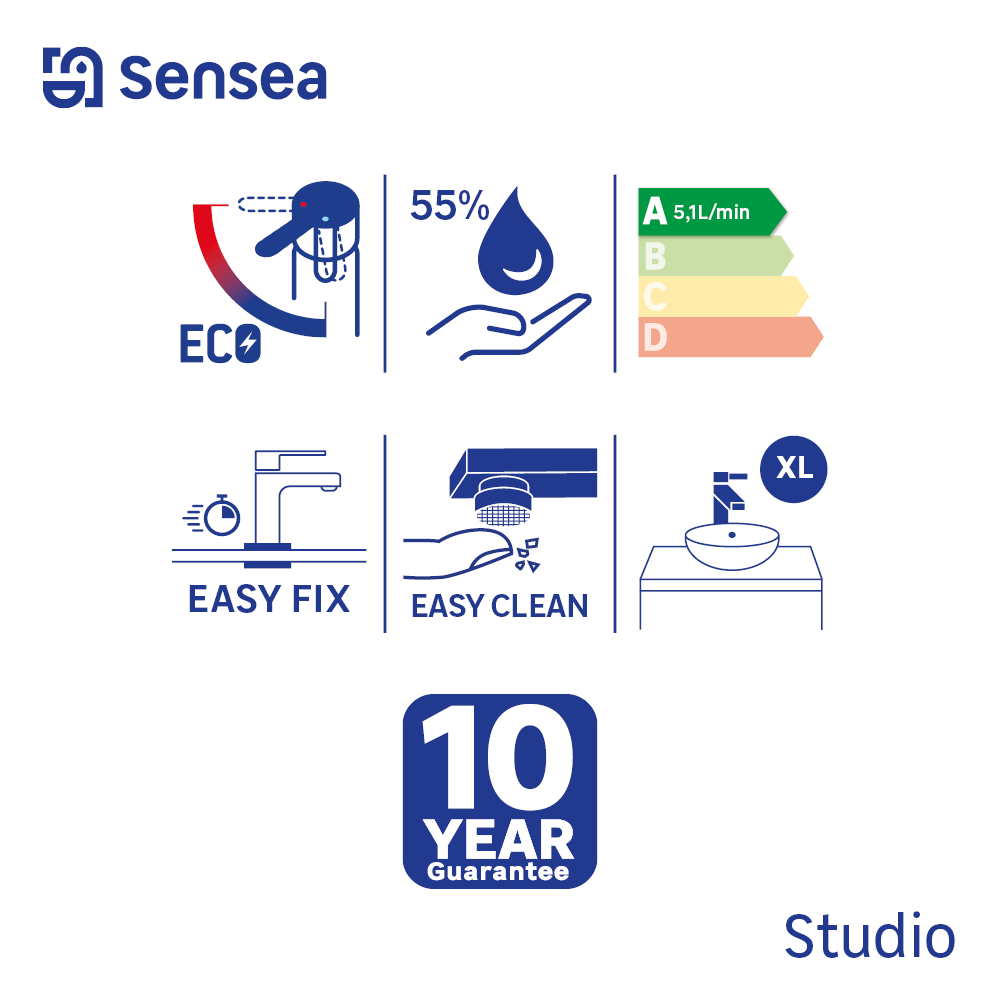 Torneira de lavatório STUDIO CROMADA CANO ALTO - 8