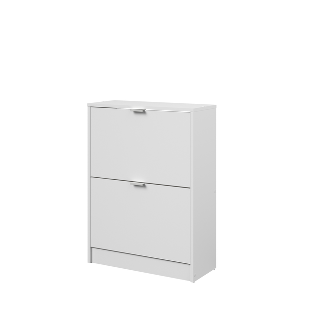 Scarpiera Alix 2 ante apertura a ribalta, doppia profondità L 60.1 x H 80.7 x P 24.9 cm 12 paia, bianco