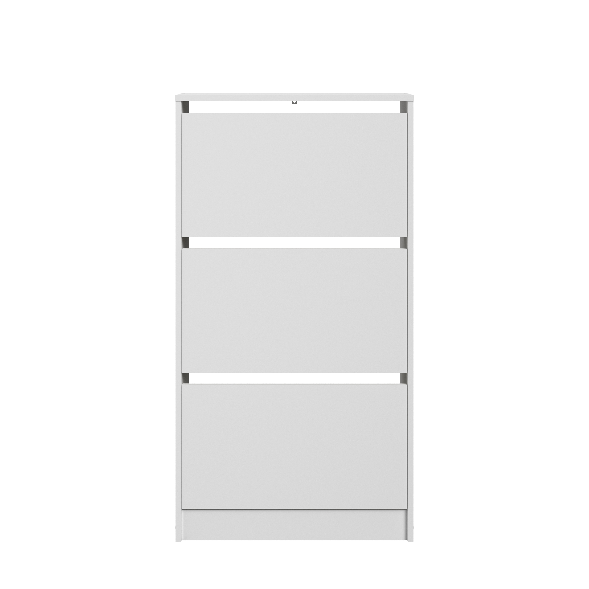 Scarpiera 3 ante apertura a ribalta, doppia profondità L 60.1 x H 112.5 x P 24.9 cm 15 paia, bianco - 4