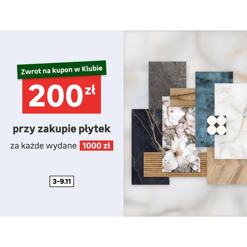 Kupon 200 zł za zakup płytek w Klubie