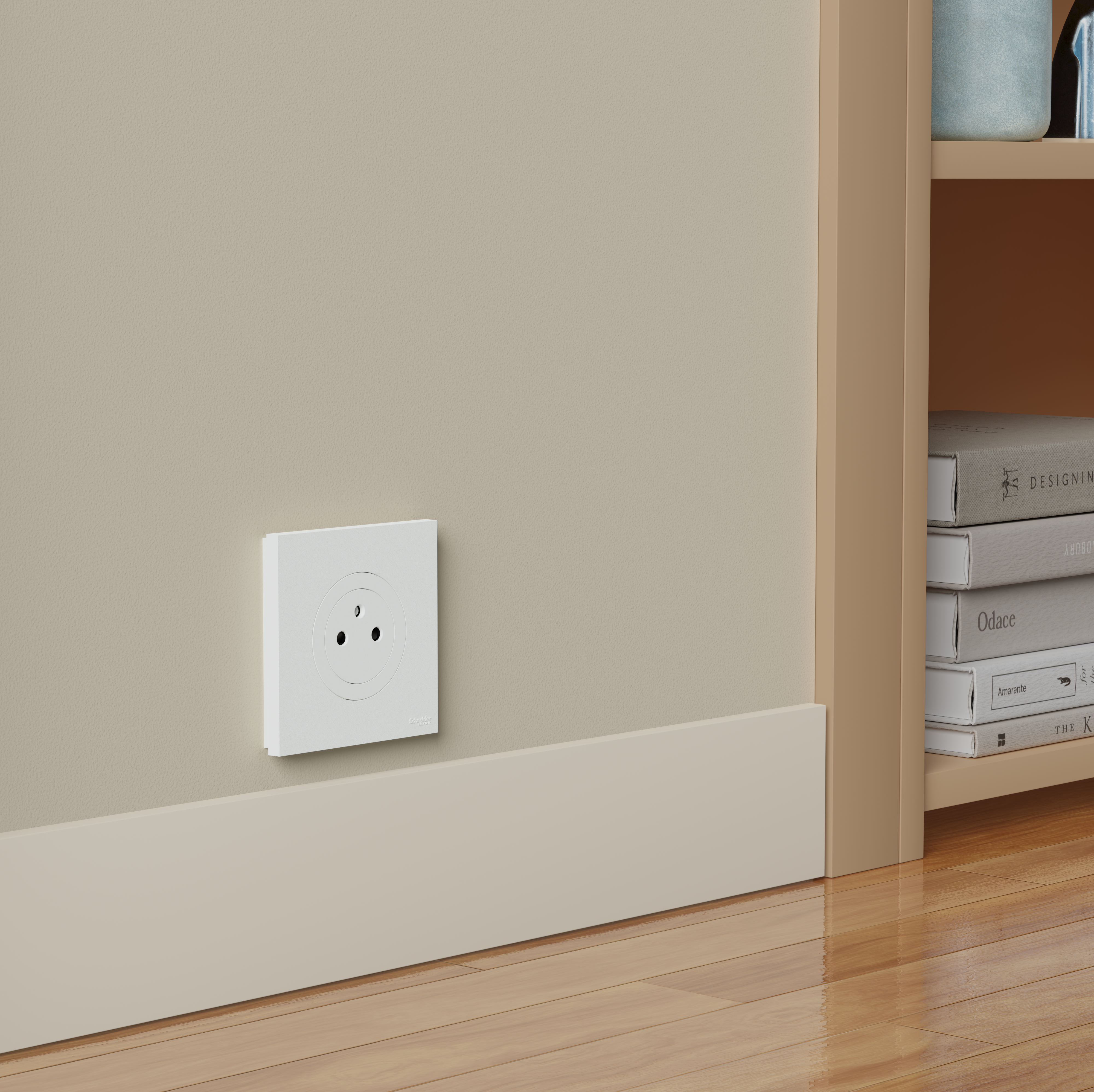 Lot de 10 prises affleurantes avec terre Odace, SCHNEIDER ELECTRIC, blanc - 4