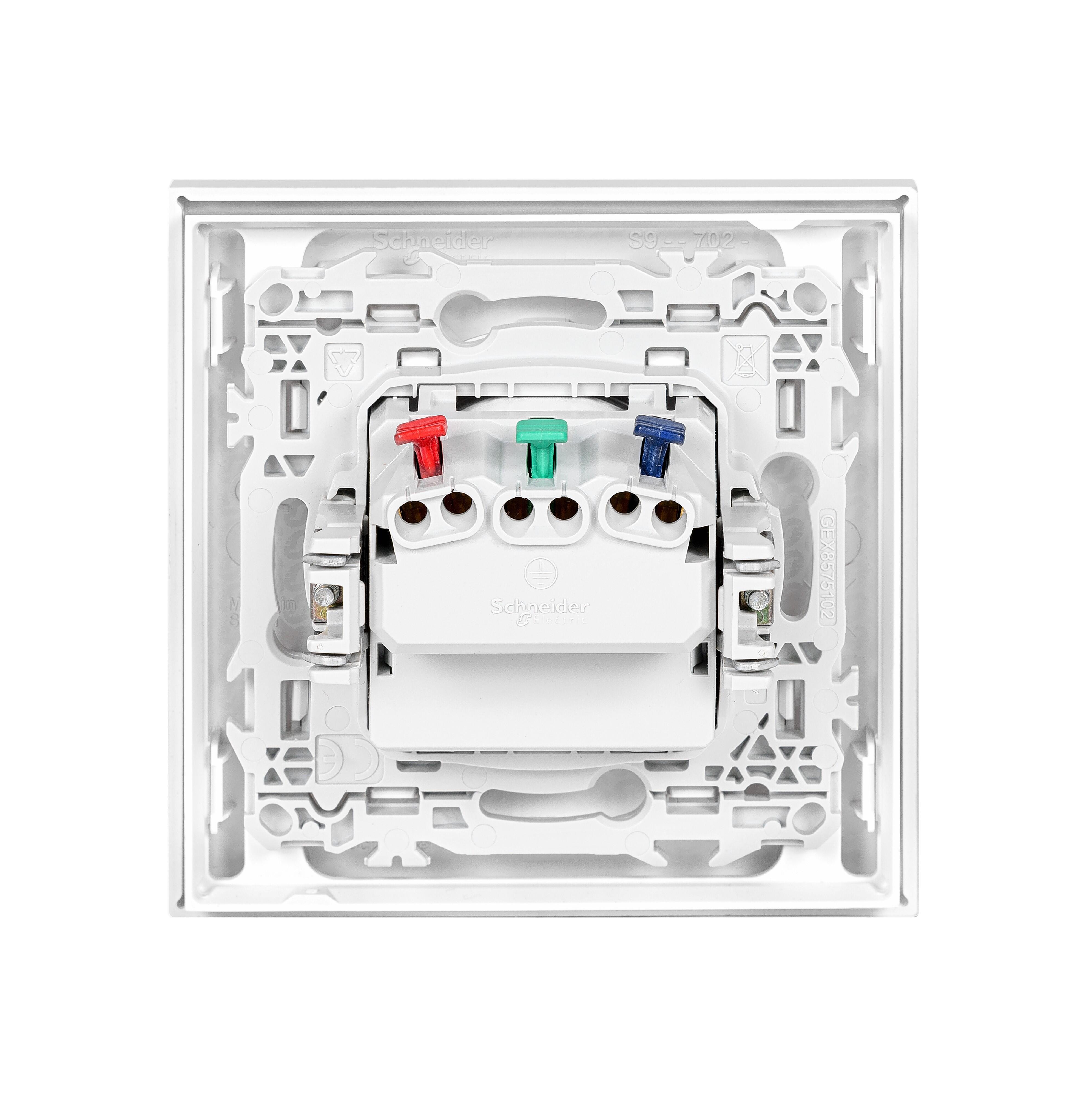 Lot de 5 prises affleurantes avec terre complet Odace, SCHNEIDER ELECTRIC, blanc - 5