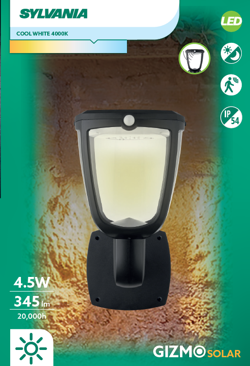 Applique extérieure solaire à détecteur de mouvement Gizmo 345 Lm noir SYLVANIA - 6