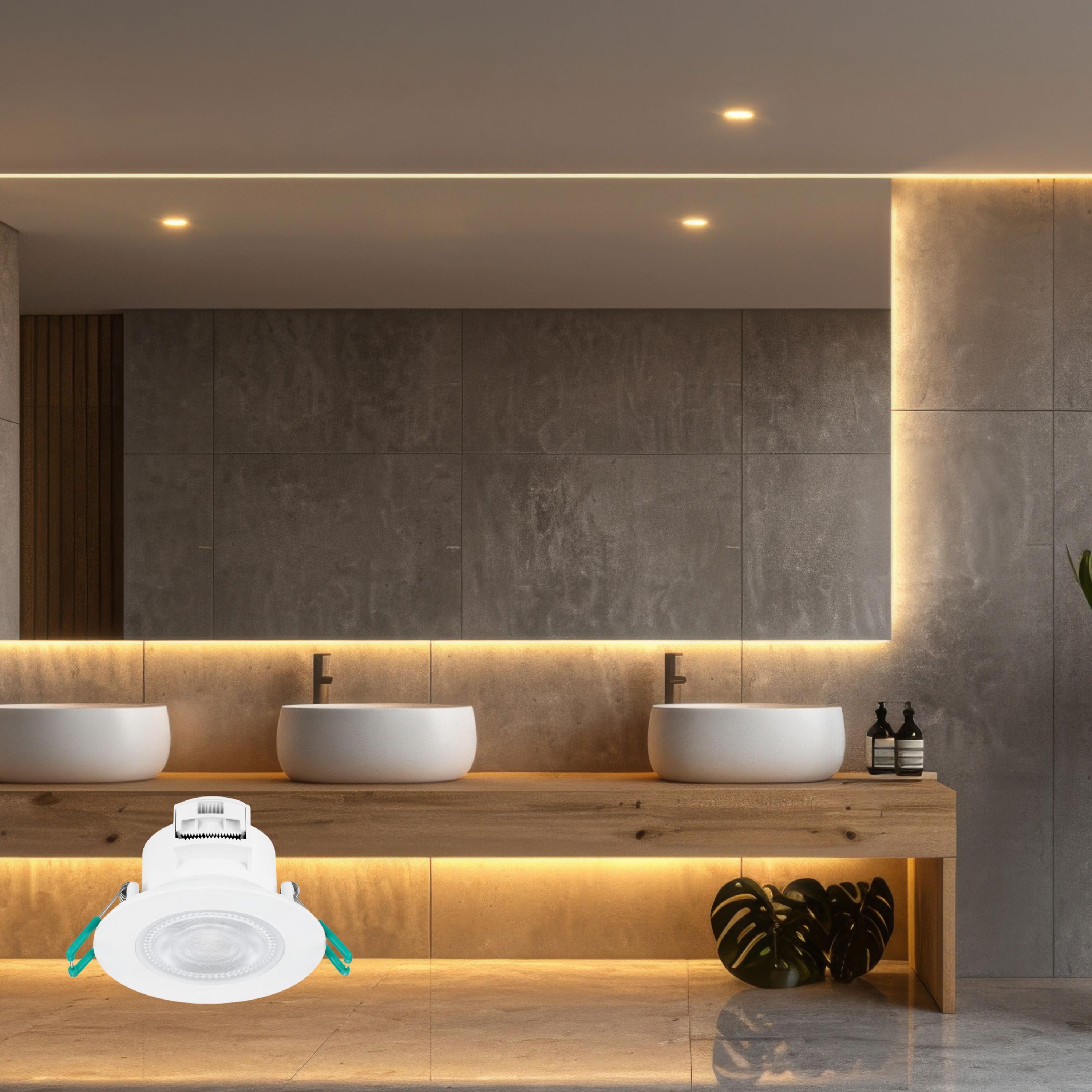 6 spots LED encastrés salle de bain Sylspot IP65, blanc chaud, blanc Sylvania - 6