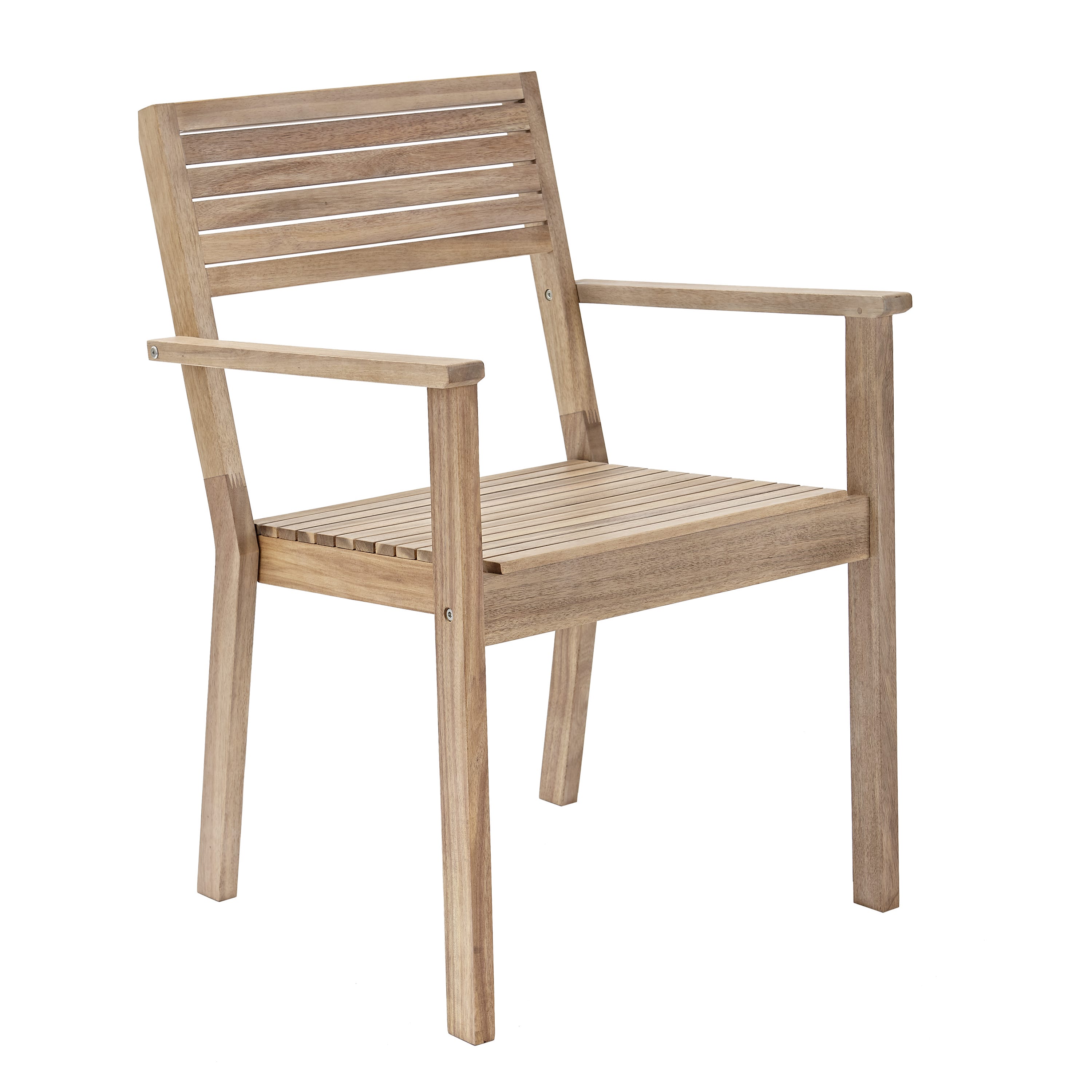 Sedia da giardino in acacia con braccioli Solaris NATERIAL, seduta