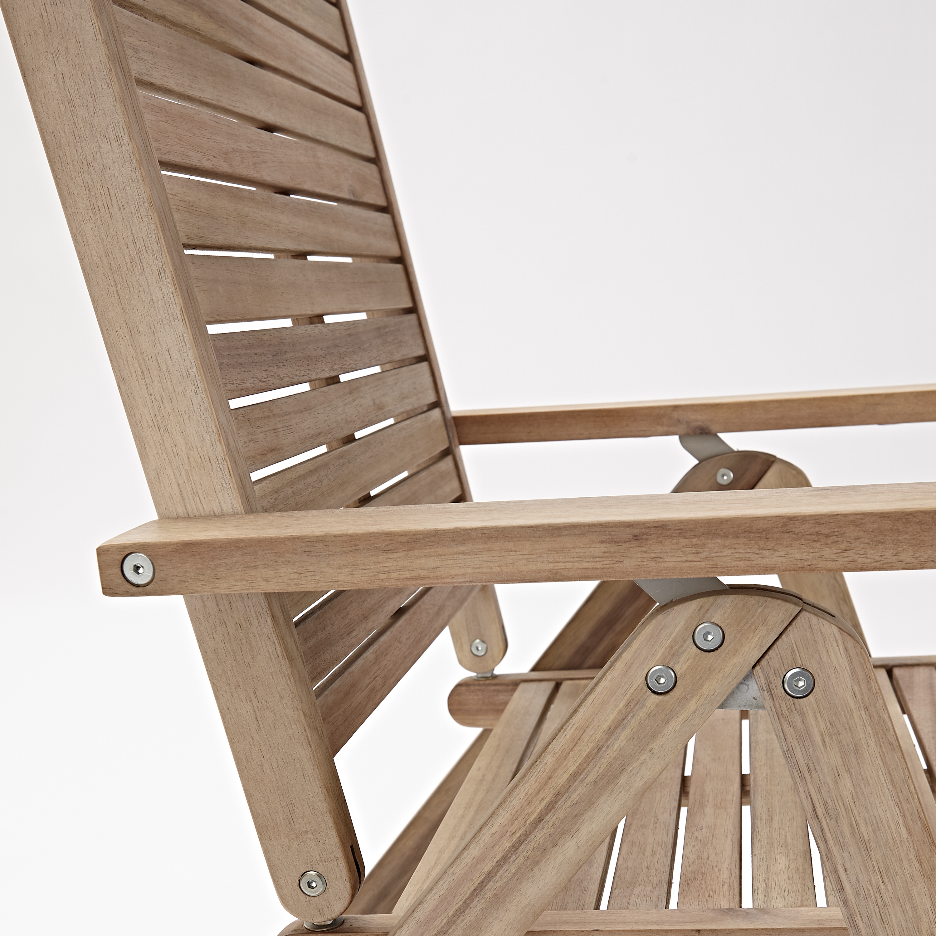 Sedia da giardino in acacia con braccioli pieghevole Solaris NATERIAL, seduta in acacia beige - 16