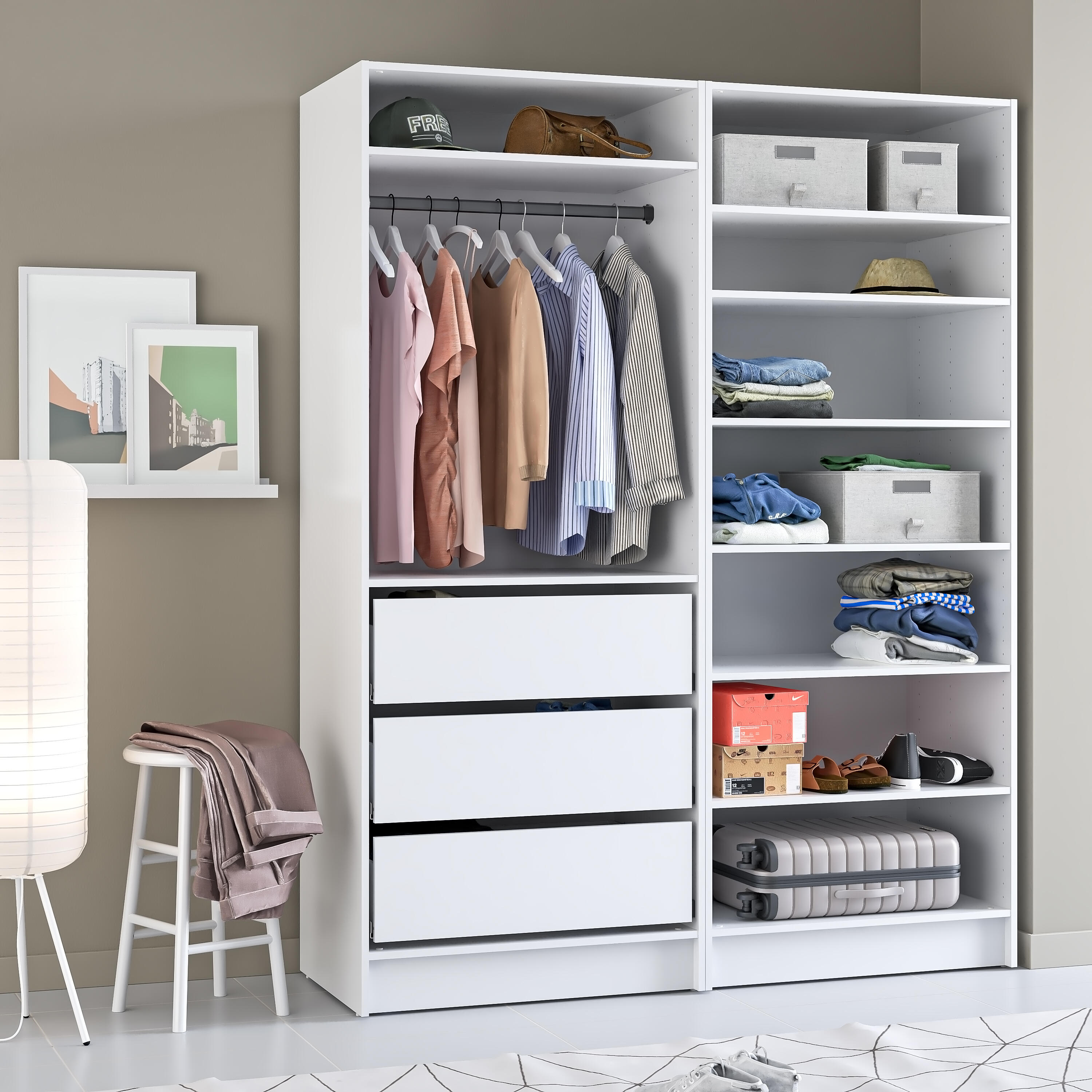Serie Spaceo Evo’M: Crea tu armario o vestidor ideal, módulo a módulo.