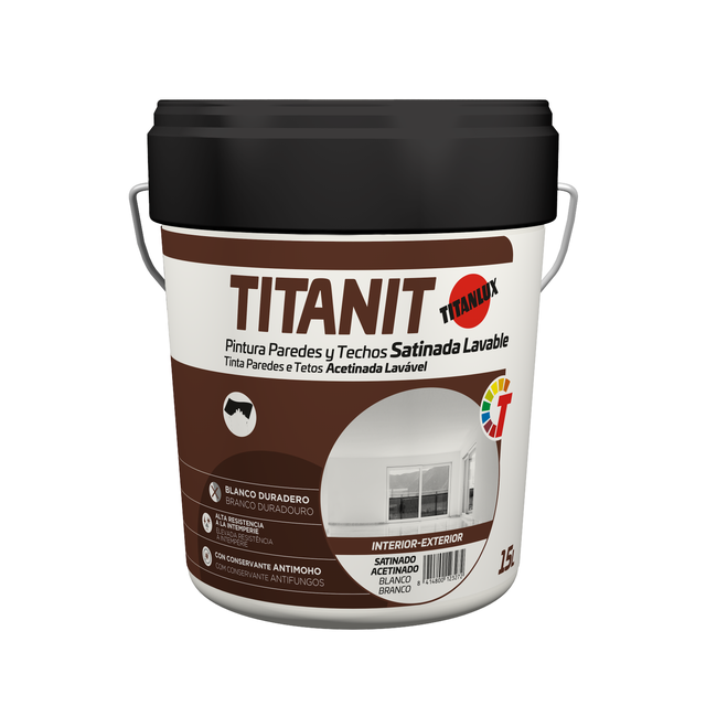 BASE PLASTICA SATINADA TITANIT 15L TONOS CLAROS