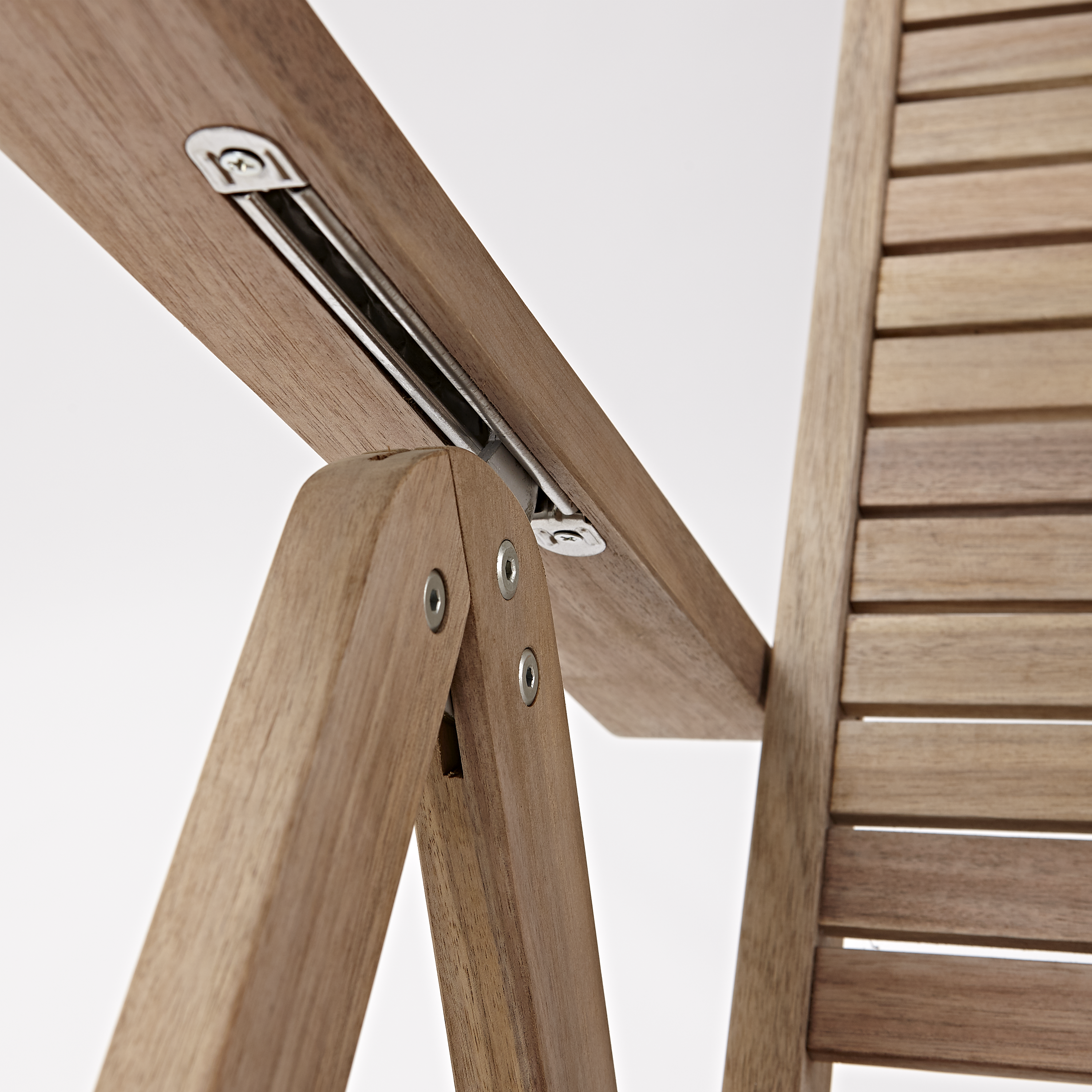 Sedia da giardino in acacia con braccioli pieghevole Solaris NATERIAL, seduta in acacia beige - 17