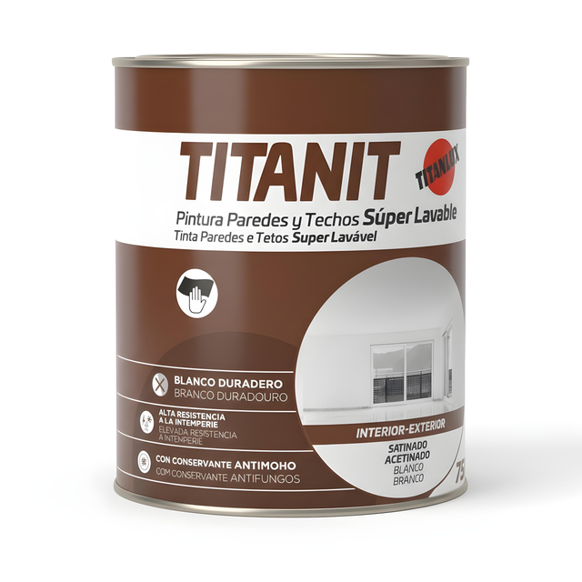 BASE PLASTICA SATINADA TITANIT 750ML TONOS CLAROS