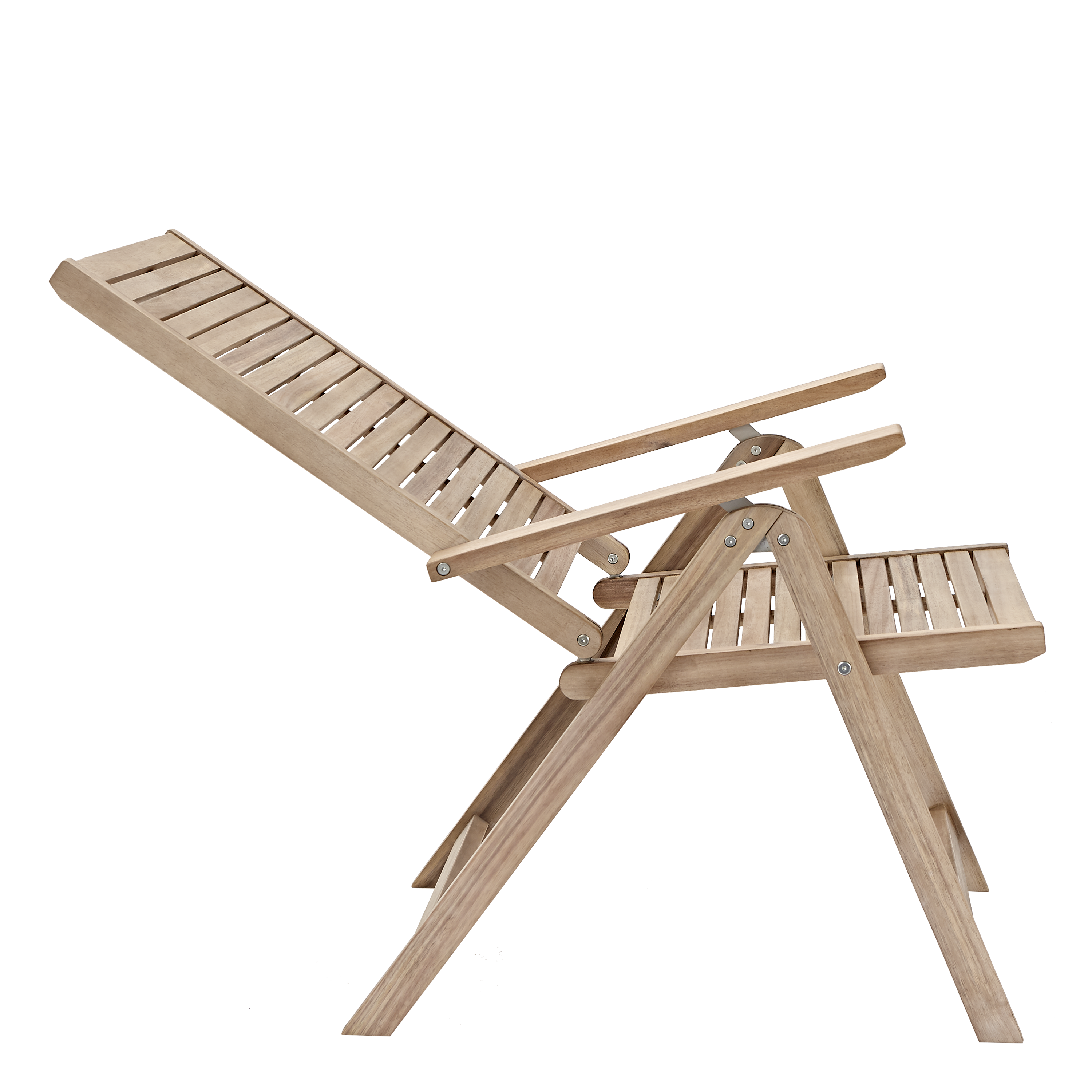 Sedia da giardino in acacia con braccioli pieghevole Solaris NATERIAL, seduta in acacia beige - 14