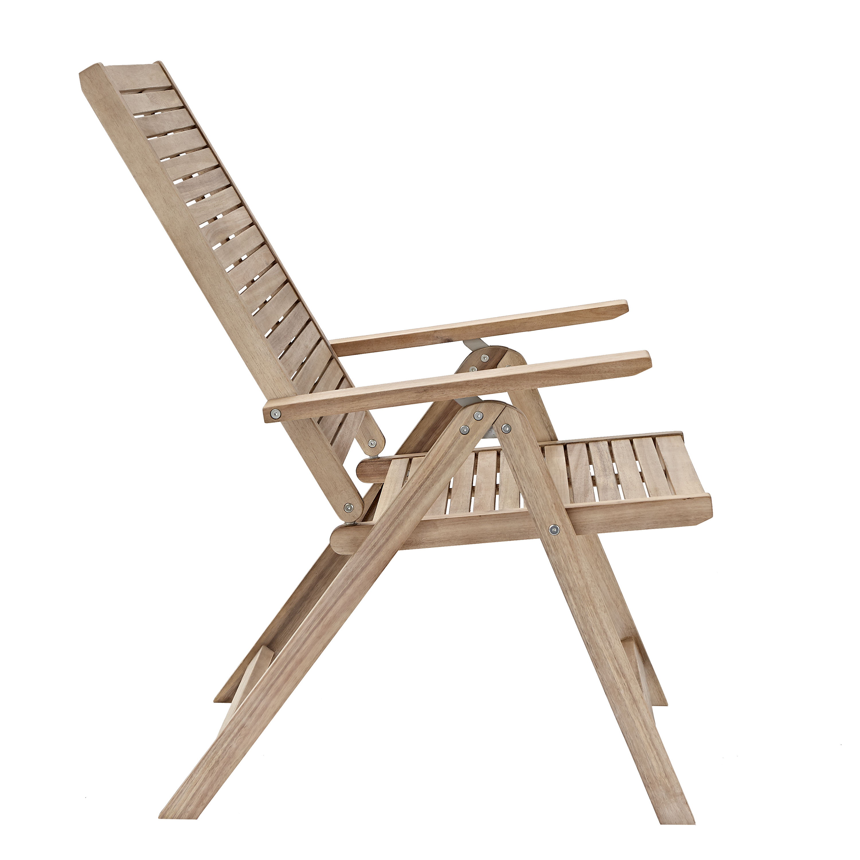 Sedia da giardino in acacia con braccioli pieghevole Solaris NATERIAL, seduta in acacia beige - 12